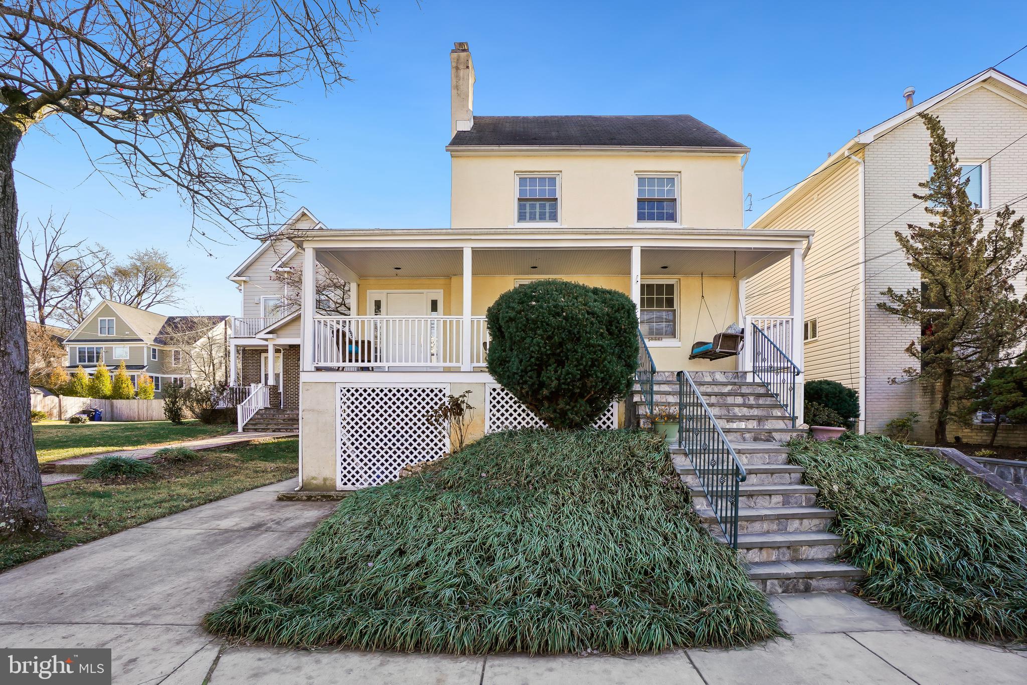 Located on a quiet street in walkable East Bethesda this spacious house with gleaming hardwood floors throughout, a supersized great room, and separate living space in the above-ground lower level await your visit. First notice the large front porch with plenty of space to enjoy the outdoors and visit with neighbors. From the foyer, you will step into the living room with a fireplace and move into the kitchen. The back of the house is an enormous great room with a large fireplace, table space, a storage closet, and access to the back deck. Upstairs is the primary suite with an attached office area, walk-in closet, and a spa-inspired bath. There is a second bedroom and hall bath on this level. The attic level houses the big third bedroom with an en suite bath. The lower living level has a separate side entrance and includes a spacious great room, full kitchen, laundry, bedroom with en-suite bath, and a powder room. Located just steps from Metro, NIH, Walter Reed and all the lively restaurants, shopping, and entertainment Bethesda has to offer.
Make this house your next home.