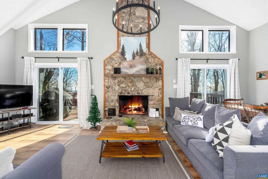 Move-in ready and beautifully finished mountain cottage ideally located at the end of a quiet cul-de-sac in Wintergreen, offering privacy, seasonal mountain views, and walkable access to the slopes. This well-maintained home has seen extensive updates and is being sold turn-key ? ready for immediate enjoyment or continued rental use.  Recent improvements since 2023 include an encapsulated crawlspace with dehumidifier, new hot tub with platform, rebuilt exterior stairs, stained deck, deck furniture, arcade game, and a fully stocked interior designed for short-term rental success. Multiple future rental reservations are already on the calendar, providing instant income potential if desired.  Major updates 2020-2022 include a new roof, tankless water heater, renovated kitchen and bathrooms, interior paint, exterior paint, new upstairs carpet, paved driveway, gas fireplace installation, and complete chimney rebuild.  Additional highlights include ample off-street parking, fenced backyard, and a peaceful mountain setting that balances convenience with privacy. A rare opportunity for a true turn-key Wintergreen retreat. Don't miss this one!,Wood Cabinets,Fireplace in Living Room