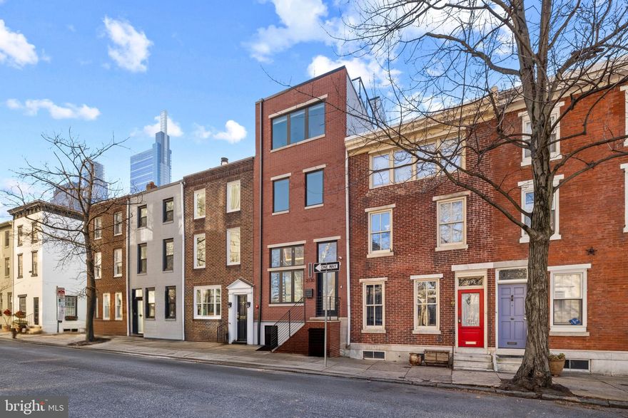 Introducing 2130 Spring St, located on a quiet, tree-lined block in Logan Square within the Albert M. Greenfield School catchment, set away from city noise and offering a more tranquil residential setting. This 3-bedroom, 4-bathroom residence features a four-stop elevator from the finished basement (large enough to function as a guest suite with a full bath) to the roof deck, 18-foot ceilings with oversized windows throughout, nine years remaining on the tax abatement, and one-car permit parking (continue reading for more parking details) in the private lot across the street. Outdoor spaces include a roof deck spanning the full length of the home with unobstructed city views, a patio off the kitchen, and a Juliet balcony off the primary suite, which occupies its own dedicated floor.

Upon entry, you are welcomed into an open living room defined by expansive ceiling height extending through the dining and kitchen areas, abundant natural light from oversized windows, and large-format slab marble flooring. The open living and dining areas flow into the gourmet kitchen, finished with custom Edel cabinetry, Moen faucets, Mtech hardware, integrated GE, Wolf, and Dacor stainless steel appliances. A generously sized private patio is located off the kitchen and dining area, ideal for entertaining or enjoying outdoor living.

The second level offers two generously sized bedrooms with large windows providing abundant natural light, along with a washer and dryer for convenience. The third level is dedicated entirely to the primary suite, featuring two custom walk-in closets and a spa-style marble bath with a resin stone soaking tub, dual-head shower, and a smart-technology water closet, offering privacy with tree-lined and unobstructed surroundings. A Juliet balcony exclusive to the primary suite offers city views. The 4th level brings you to the expansive roof deck accessible by elevator or stairs, offering panoramic views of Center City and Logan Square, with water and electric hookups in place.

Additional features include a six-zone sound system controlled via iPad with a dedicated dock in the primary suite, security cameras, an integrated security system, and a smart thermostat. The property currently offers a residential parking permit valid from 5:00 PM to 8:00 AM Monday to Friday, with all-day parking on Saturdays, Sundays and holidays, in the private lot directly across the street. Parking is not deeded. Buyers to independently verify any permitted use and transferability with the city. The home is located near Whole Foods, Trader Joe’s, Giant Heirloom Market, The Franklin Institute, and the Philadelphia Museum of Art. Just minutes away, Rittenhouse Square offers premier dining, shopping, fitness studios, hotels, and cultural destinations. Convenient access to 30th Street Station (approximately under 10 minutes) provides a direct commute to New York City in approximately 90 minutes, and an easy transition to the surrounding suburban neighborhoods. 

Enjoy the benefits of city living with the comfort of a tranquil, residential setting. Inquire today to schedule a private tour.