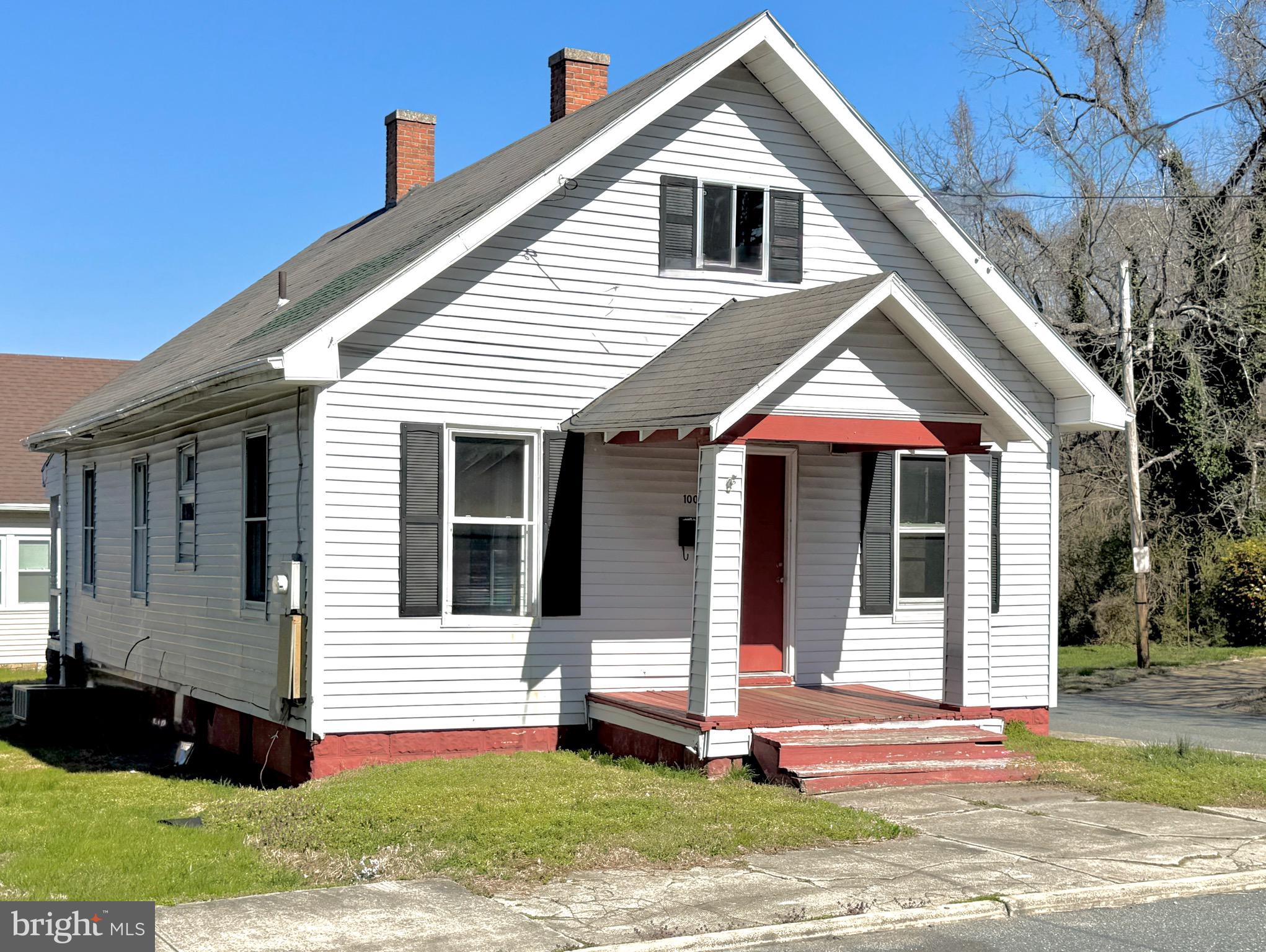 Welcome to 100 Front Street, a delightful 3-bedroom, 1-bathroom cottage brimming with character and potential. Ideally located near downtown Pocomoke City, this inviting home offers a classic one-level layout with spacious living and dining areas perfect for everyday comfort. The kitchen exudes vintage charm with its black-and-white checkered flooring and a striking tin ceiling, while each bedroom has its own unique appeal. A centrally located hall bathroom serves all three bedrooms with ease. The convenient utility room and rear covered porch provide added functionality—the porch offers a peaceful spot to relax as you envision transforming this as-is gem into your dream home. Whether you're looking for a rewarding investment opportunity or a place to call your own, this home is full of promise. Nestled on a corner lot near the heart of Pocomoke City, it enjoys a prime location just a short drive—less than 40 minutes—to Salisbury, Wallops Island, and miles of breathtaking coastline waiting to be explored.
INVESTMENT OPPORTUNITY - Market rent of $1,200 - $1,300 per month
Can be purchased in conjunction with three other profitable investment properties in Pocomoke that are currently listed (MLS #'s MDWO2029780, MDWO2029782, MDWO2029776). Seller is willing to negotiate for purchase of multiple properties!