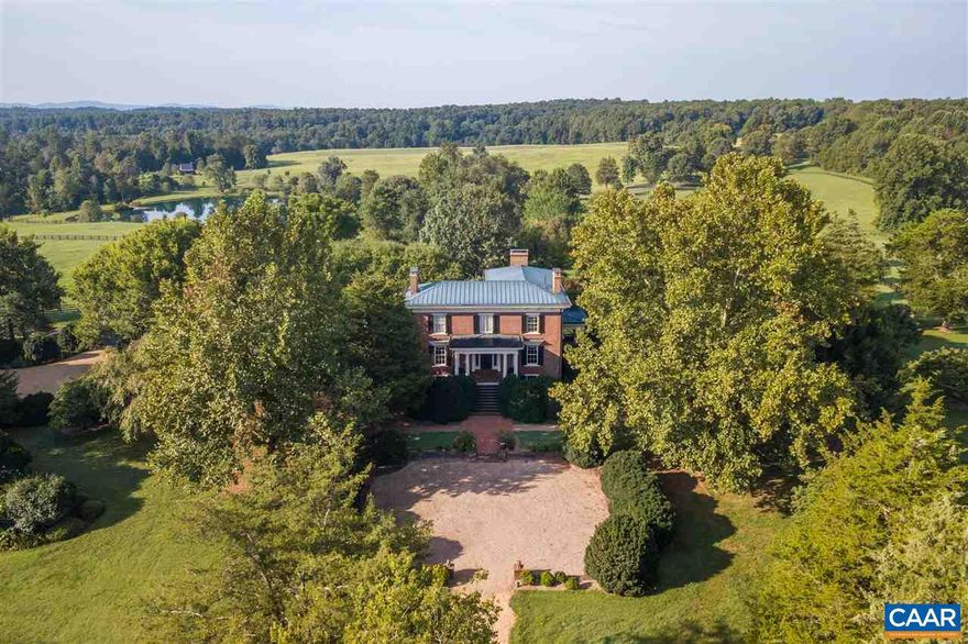 This expansive estate, tailored for the Virginia Sportsman, unfolds across 534 acres of landscapes, featuring a mix of wooded areas, open pastures, and multiple ponds. Meticulously preserved through the centuries, the Georgian-style manor home from the 1830s and 1840s stands as an exemplary testament to the craftsmanship of bygone eras, showcasing enduring care and attention to detail.  Complementing the estate are accessory buildings, including a pool and pool house with a library and guest accommodations. A carriage house/garage with a two-bedroom apartment, and a cabin overlooking the pond.  Additionally, a variety of barns, garages, and other supporting structures contribute to the property's versatility. The potential for an events venue caters to those who wish to entertain, while the 500-yard rifle range appeals to those who wish to hone their marksmanship.   Conveniently located just 15 miles north of Charlottesville, this estate offers a serene retreat in the heart of rural Virginia, making it an ideal haven for the discerning Virginia Sportsman.,Glass Front Cabinets,Granite Counter,Fireplace in Basement,Fireplace in Bedroom,Fireplace in Dining Room,Fireplace in Great Room,Fireplace in Home Office,Fireplace in Kitchen,Fireplace in Living Room,Fireplace in Master Bedroom