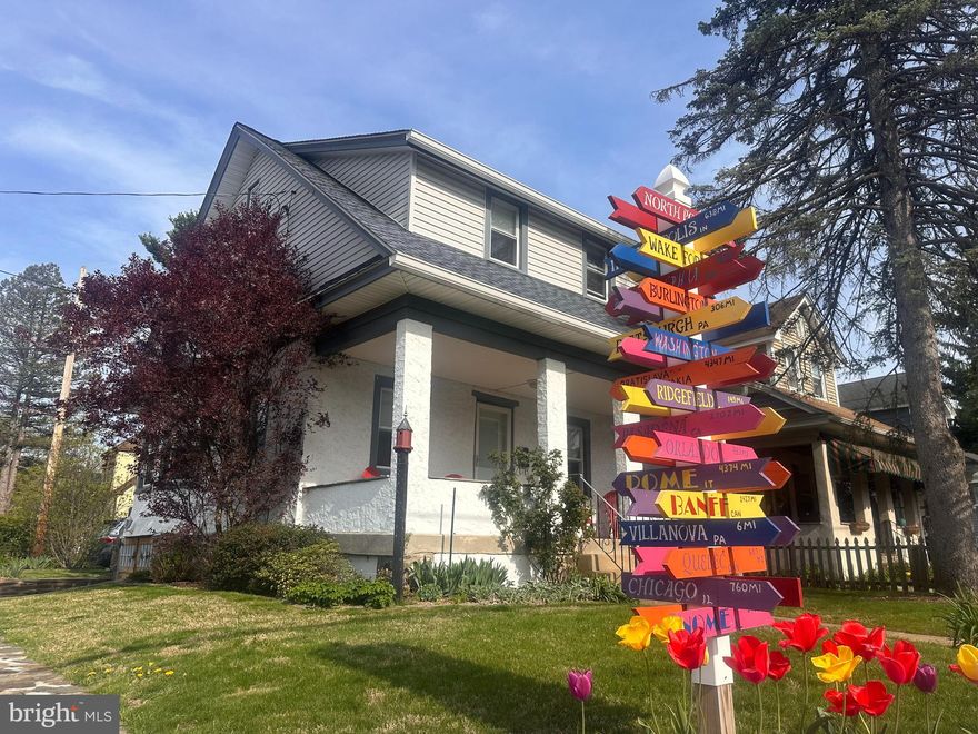 Lovely and charming Narberth home ready for rent. This neat and clean home has been lovingly maintained and has been freshly painted with new carpeting installed. A welcoming open front porch invites you into the large Living Room with hardwood flooring and access to the Dining Area open to the large Kitchen. The kitchen offers granite countertops, tile flooring and good cabinet space. Off the kitchen is steps down to a paver patio perfect for bbqs and dining outside. A convenient first floor Power Room finishes this level. Upstairs are 3 large bedrooms with generous closet space and a hall bath with tub that is fully tiled.  Attic storage as well. The basement has been finished and offers built-ins, cabinets, storage and a laundry area. Room down here for a small office and play area. All updated systems, heating, central air, electrical, plumbing, etc. A prime corner location in Narberth with easy access to downtown Narberth shops, eateries and the train and also the new developments on Montgomery Ave. Award winning Lower Merion School District and easy access to Center City, Philadelphia by car or train.  Come see it today!