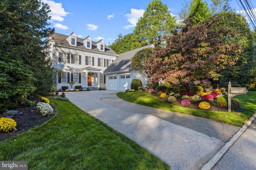 Welcome to 1436 County Line Road! This beautifully-appointed home in RadnorTownship offers timeless elegance, exceptional craftsmanship, and an unbeatable Main Line location. Perfectly positioned within walking distance to the Rosemont Station, Ashbridge Park, Villanova University, and the charming shops and restaurants of downtown Bryn Mawr, this residence delivers both luxury and convenience.

Meticulously maintained and in excellent condition, the home welcomes you through a gracious front hallway showcasing rich hardwood floors that flow throughout the main level. The living room exudes sophistication with crown molding, grasscloth-style wallpaper, and recessed lighting, creating a warm yet refined gathering space. The formal dining room features custom lighting, elegant sconces, detailed moldings, and seamlessly connects to a well-appointed butler’s pantry complete with a wet bar.

The heart of the home is the stunning chef’s kitchen, designed for both everyday living and entertaining. Marble countertops and a generous center island complement a premium Wolf six-burner range with griddle, a vented hood, and picturesque window built into the tiled backsplash. A Sub-Zero refrigerator and sunlit breakfast room complete this exceptional space. Just beyond, the inviting family room offers custom built-ins, a gas-burning fireplace, and a glass door opening to a private flagstone patio with awning and a fully fenced-in rear yard.

A thoughtfully designed mudroom with built-in cubbies, powder room, coat closet, and access to the oversized two-car garage enhances daily living. A rear staircase with an office nook leads to a versatile guest suite with full bathroom and wetbar—ideal as an in-law suite, au-pair quarters, home office, or gym.

Upstairs from the main hallway, the serene primary suite features a tray ceiling, surround sound, two large walk-in closets with built-ins, and a spa-like bath with dual vanities, soaking tub, and frameless glass shower. Two additional bedrooms each offer ample space, double closets and en-suite bathrooms, each with a shower/tub combination. A convenient hall laundry room with sink and a hall linen closet complete this level.

The finished lower level is carpeted with excellent ceiling height and provides multiple living/entertaining areas, an abundance of natural light, and a half bathroom. Also included on this level is an unfinished area with outstanding storage and well-maintained mechanical systems, including 2 high-efficiency HVAC systems (4 zones total) and a backup generator.

Move-in ready and impeccably styled, this 'must-see' Main Line home offers refined living in an extraordinary location!