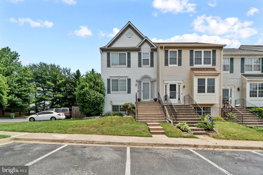 Beautifully maintained end unit! Gleaming hardwood floors throughout main level! Living Room and Dining Area accented with columned divider. Updated Kitchen offers granite counters, tile backsplash, 42" cabinets and stainless steel appliances. Beautiful deck on the main level.  The upper level offers primary bedroomwith vaulted ceiling, hardwood floors and walk-in closet, and large ensuite bath! Two additional bedrooms with hardwood floors and full bath complete the upstairs. The lower levels offers a cozy fireside Family Room, Bedroom, and full Bath. Walk out on to the covered Patio and spacious fully fenced backyard that backs to trees.  Many updates to include: replacement windows, roof (approx 7 years), gas heat (approx 5 years), central a/c (approx 5 years) and composite deck boards. USDA/RD financing eligible! See 3D tour for room dimensions and a virtual tour 24/7!