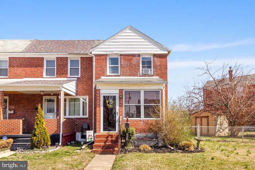 Welcome home to this classic brick end-of-group row home in Dundalk Village! Step through the enclosed front porch into a bright and inviting living room, featuring windows on both the front and side for an abundance of natural light. The main level flows seamlessly into the dining area and kitchen, which offers direct access to a spacious, fenced-in backyard and deck—perfect for outdoor entertaining. As an end-of-group home, this property boasts an expansive fenced side yard, providing more outdoor space than most homes in the community. If desired, the fence could be removed to create a private parking pad. Upstairs, you’ll find three comfortable bedrooms and a full bathroom. The partially finished lower level, complete with a half bath, offers a versatile space that can be used as a family room, home office, or playroom. The basement also features a large laundry and utility room with a walkout to the backyard for added convenience. Ideally located near shopping, recreation, and major highways, this home is a fantastic opportunity. Schedule your showing today!