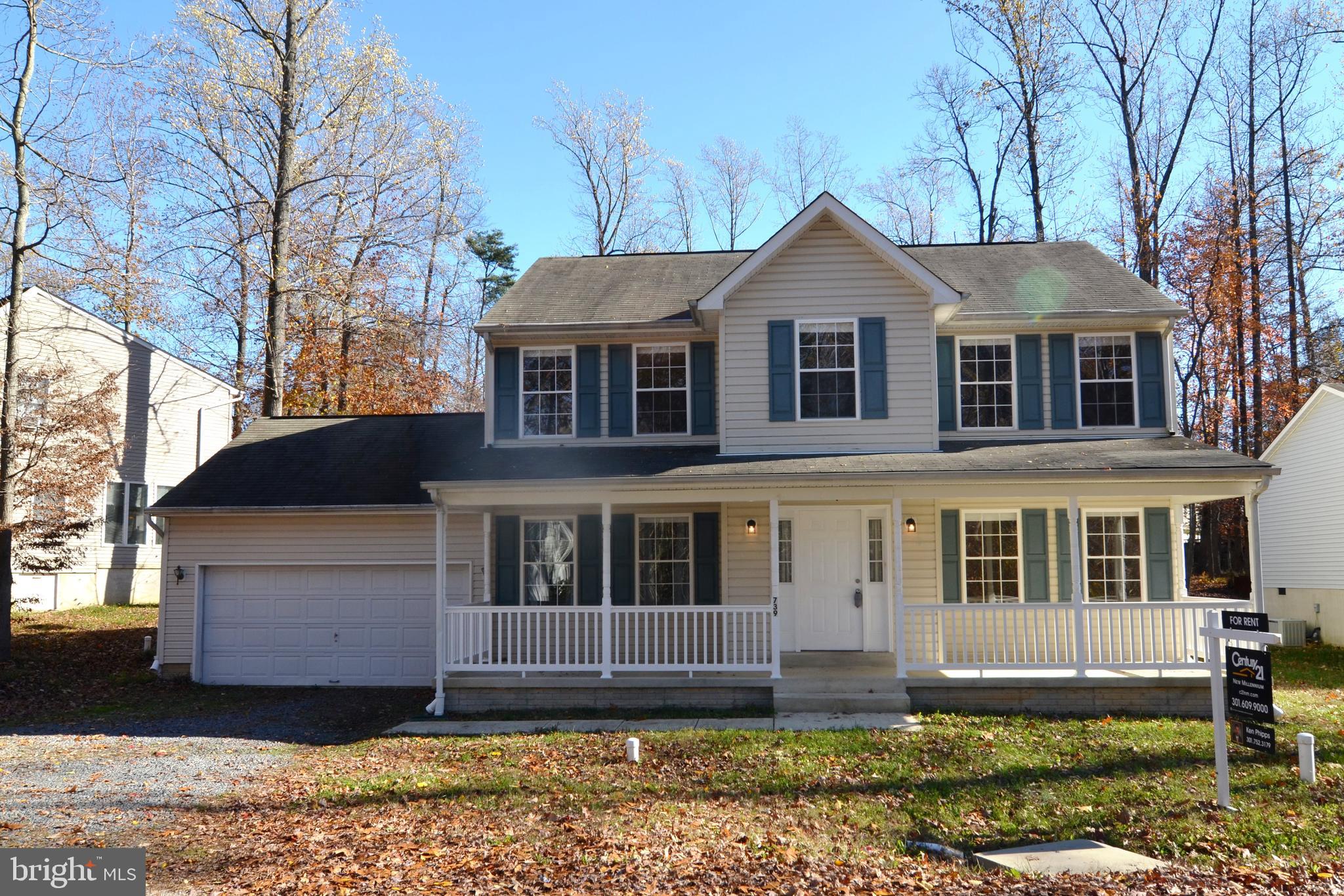Spacious 3BR 2.5FB colonial with country-style front porch, 2 car garage on an unfinished basement. Primary bath with separate jetted tub and shower and walk-in closet. Community offers two private beaches on the Chesapeake Bay, equestrian riding stables, freshwater lakes, camping , playgrounds and even a private
airport. Fenced rear yard. $217 annual community use fee to be paid by tenant allowing access to private community beach and other community ammenities. Easy access to Rts 2/4 for quick commute to PAX, Lex Park, Prince Frederick and points beyond. Pets case-by-case basis.