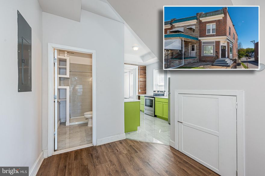 SPACIOUS 3 UNIT ROWHOME WITH UPDATED FEATURES & OFF STREET PARKING!  Lower level 1 bedroom 1 bath unit with wood flooring, an updated kitchen with ss appliances, a bedroom, and a full bath.  Main level 1 bedroom 1 bath unit with a large living room with wood flooring, updated kitchen with synthetic marble counters, a bedroom, and a full bath.  The 3rd level unit is a 2 bedroom 1 bath unit which is currently occupied and features wood flooring, updated kitchen, 2 bedrooms, and 1 full bath.  Fantastic income potential and a great opportunity to live in one unit and rent the other 2 to help pay your mortgage or add to your rental portfolio.