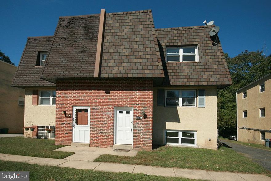 Wonderful opportunity to purchase a duplex Brookhaven Boro on quiet cul de sac street with off street parking in the driveway that wraps around to the rear of the building where there are 3 parking spots. Enter a foyer then up a few steps to the apartment on the first floor and then steps to the second floor apartment.  Each apartment features a sunny, spacious, open floor plan with a combo Living/Dining Room that opens to the modern kitchen with newer cabinets and counter tops.  It has gas cooking and ample storage.  There is wood-look Laminate flooring in the first floor and efficiency apartments and hardwood flooring in the second floor apartment. The bedrooms and closets are of good size and the hall bath is conveniently located to both.  A bonus for the first floor apartment is a cute efficiency apartment located downstairs from the entrance with a kitchen, living room that can accommodate a pull-out sleeper sofa or bed plus living room furniture and a kitchen.  This is perfect for someone who wants to own a duplex and live in one and provide living space to an adult child or another relative and then rent the second apartment to a tenant or simply lease both to tenants with the efficiency as an extra living space for one apartment. There is also generous storge space in the basement which has 2 washer and dryer sets and an outside entrance to the rear.  Gas heat and room air-conditioners in each unit.  The second floor is currently rented for $1,525.00 per month.  Shopping is located within close proximity on Edgmont Ave. The second floor unit is currently leased, showings are to be for the first floor and efficiency units only. The property is being offered in AS IS condition.