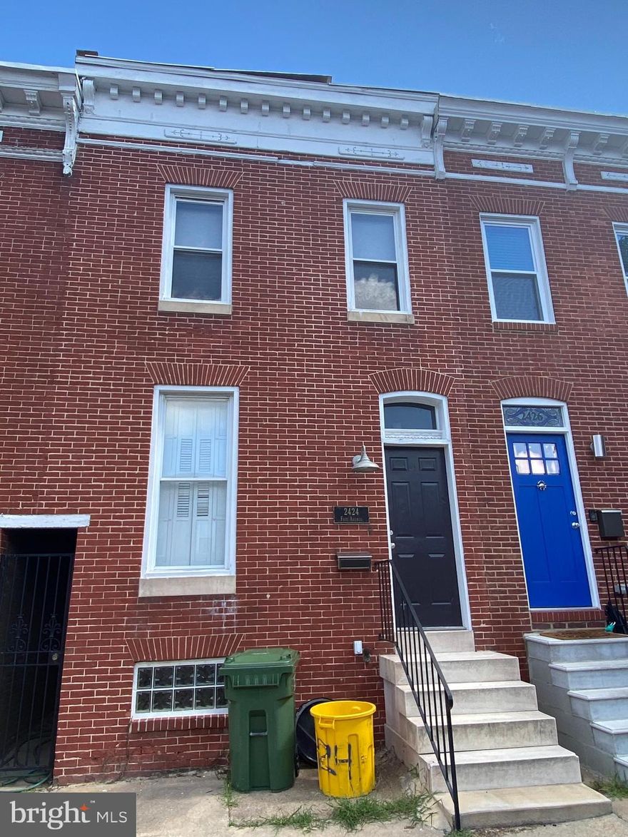 Fantastic Canton rental.  Great location, short walk to many restaurants, bars, grocery store and more.   2 bedroom 2 full bath with lots of charm and character. Brand new kitchen leads to a private courtyard/patio. Lots of exposed brick, moldings, high ceilings, hardwood floors.  Newly remodeled bathroom on the second level. Deck off of the back bedroom.