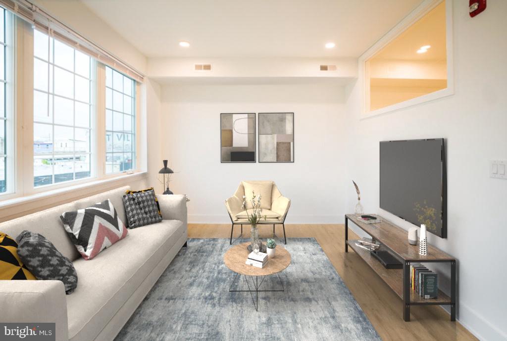 *Available Now*
Don’t miss the chance to live in this new apartment building with a prime location in the heart of Fishtown! Situated within walking distance from staple Philadelphia attractions like La Colombe Coffee Roasters, Wm. Mulherin’s Sons, Laser Wolf, and Jinxed Antique Furniture store, you are sure to enjoy the immediate neighborhood. This 1 bedroom, 1 bathroom unit boasts large windows flooding the space with natural light, central air, an in-unit washer/dryer, hardwood flooring and modern finishes throughout. The kitchen features pristine white cabinets and white tile backsplash, quartz countertops, as well as stainless steel appliances. The bedroom includes an elevated glass window allowing diffused natural light and a spacious closet for storage. The bathroom has a sleek vanity, natural wood cabinetry and a full shower/tub with black contrasting tile. Last but not least, head up to the shared roof deck to take in beautiful city views.
Lease Terms: Generally, 1st month, and 1 month security deposit due at, or prior to, lease signing. Other terms may be required by Landlord such as last month’s rent upfront. $65 application fee per applicant. electricity, gas (if applicable), cable/internet and $10/mo technology fee. Water is a flat monthly fee of $60. $25 service fee plus cost of the air filter will be charged quarterly for routine air filter replacement. Landlord Requirements: Applicants to make 3x the monthly rent in verifiable gross income, credit history to be considered, no evictions within the past 5 years, and must have a verifiable rental history with on-time rental payments. Exceptions to this criteria may exist under the law and will be considered. Cosigners will be considered.
*Price reflects the net effective rent after a 1-month credit is applied at $1,695/mo.
*Listing Photos are of a model unit with similar layout, finishes will match, layout may differ slightly
*1 dog OK (max 45 lbs), NO cats – $50/mo pet rent
*Internet wired for Comcast & Verizon