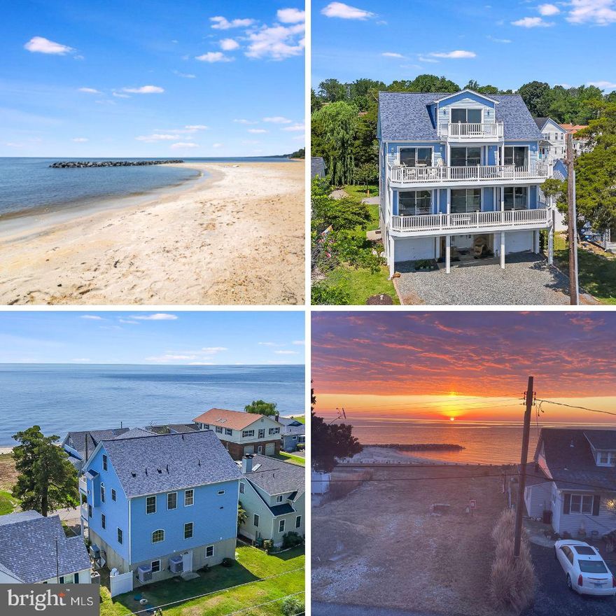 Looking for a beach lifestyle without Bay Bridge traffic? This stunning Waterview home in Huntingtown offers access to a private beach on the Chesapeake Bay with convenient water access just across the street. Featuring over 4,000 square feet, this property is ideal as a second home, vacation home, or potential multi-family retreat. Enjoy breathtaking waterfront-style views from all four levels, with 4 bedrooms including 3 en-suite baths. Multiple decks off the primary suite, bedrooms, kitchen, and upper level capture the beauty of the Bay. The lower level is designed for beach living with a private entrance, rinse area, half bath, and wet bar. Additional features include a two-car garage, fresh interior paint, elevator shaft for future installation, community beach access (3 entrances), and a rentable clubhouse. Conveniently located under an hour to Washington, DC, Alexandria, and within easy reach of Annapolis. Located 10 minutes from Chesapeake Beach & North Beach! A perfect opportunity to enjoy relaxed Chesapeake Bay waterfront living without the commute. Two car garage gives you lots of parking space and the driveway will accommodate 3 additional cars easily.  One of the most beautiful beaches in Calvert County.  You have to see it to experience the tranquility and peacefulness of this special hidden retreat  on the Chesapeake Bay. Don't let the season pass you by when you could enjoy living at the beach!