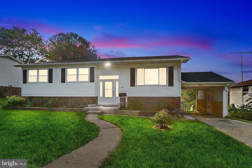 Newly renovated 5BR/3BA split foyer ranch located on a quiet street in Rosedale.  Open the door into a bright and airy open concept main floor featuring a soft color palette and luxury vinyl flooring.  The main floor offers a large living room beaming with natural light, a spacious dining room, and an awesome kitchen. The kitchen boasts new cabinets, stainless steel appliances, quartz countertops with a complimenting backsplash, a stainless sink, and a peninsula offering additional cabinets below and countertop seating with pendant lighting above.  Down the hall is a beautifully tiled full bath with a double sink vanity, two sizable secondary bedrooms, and a primary bedroom with a private bath offering a walk-in shower.  From the dining room, step out onto a newly constructed deck that overlooks the amazing fenced yard.  The lower level is finished, featuring additional living space including two bedrooms, a full bath, a large family room, storage, laundry, and sliding doors to a covered patio. The sprawling yard offers tons of possibilities filled with green space and access to the driveway and carport.  This home is move-in ready with so much to offer new homeowners including, recessed lighting, a new roof and HVAC.  Imagine all this and in close proximity to shopping restaurants, and commuter routes.