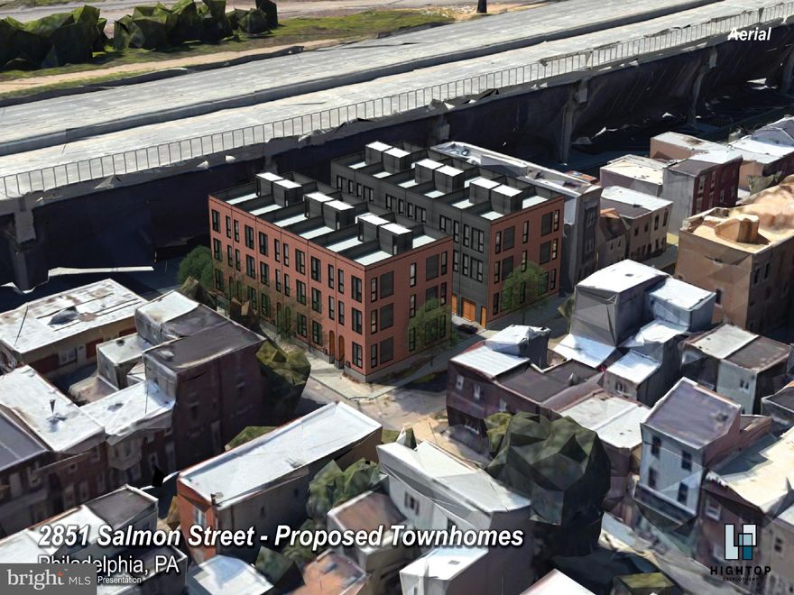 Hightop Brokerage is please to represent the sale of 8 contiguous parcels totally 12,111 Sq. Ft.; complete with unappealable zoning approval for 12 luxury townhomes. The parcels, 2851-2857 Salmon Street & 2724-2734 E Cambria Street are located a block off Richmond Street in the most desirable section of Port Richmond. The approved plans calls for (12) 2730 Sq. Ft. homes with 1-car garages and roof decks.