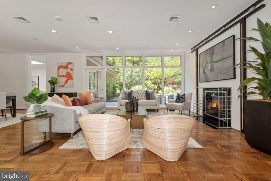 **Open House, Sunday, May 16th, 1-4pm.  Offers Due Tuesday, May 18th by Noon**   PLEASE NOTE: Sentrilock box does not beep. Please push the Enter button several time and it will activate Face ID recognition under the Sentrilock App**  Designed by influential modernist architect, Chloethiel Woodard Smith, this alluring one-level, 3BR + home office + family room/den, 3BA residence is situated in Somerset, one of Chevy Chase’s most sought-after neighborhoods.  Its unique, modern exterior warmly welcomes its guests into an open concept living and dining room with nine-foot ceilings, fireplace and a stunning wall of windows that showcase a Japanese-inspired patio and garden with stone steps and mature plantings.  Its spacious kitchen features built-in custom cabinets and Viking and Bosch stainless appliances, and the home’s multiple skylights and windows bathe its ample living spaces with natural light and sheltered garden views.  The residence's custom built-in bookcases and closet-shelving provide plenty of storage spaces throughout and its heated, living room and main bedroom floors add an extra touch of luxury and comfort.  The home is walking distance to Somerset Elementary (K-5). For a minimal fee ($25), the Town offers its community residents access to its outside swimming pools, multiple tennis and basketball courts.  Its fantastic location provides easy, often walkable access to Chevy Chase and Bethesda shops and restaurants, the Friendship Heights Metro, the Capital Crescent and other biking/hiking trails, medical buildings, Trader Joe’s and Whole Foods.
