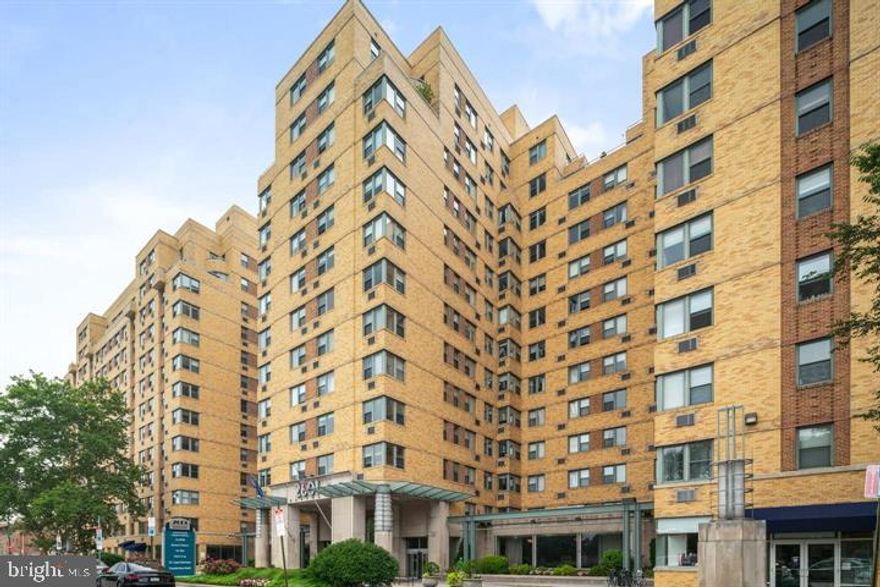 Great location in the Art Museum Area.  Beautiful freshly painted corner unit with amazing city views on the 11th floor throughout unit. Large one bedroom with den with hardwood floors throughout. Kitchen with gas cooking, refrigerator and dishwasher.  There is  a dedicated laundry closet with stackable washer/dryer and an extraordinary amount of closet space, including a walk-in closet in the bedroom . Washer and dryer is in unit. Close to everything the Art Museum Area has to offer: museums, restaurants, Boathouse Row and there is readily available free street parking in the area. The building is pet friendly  and there is a dog park across the street, There is a free shuttle service to Center City, 24 hour lobby attendant with concierge,  lobby with seating and WiFi, fitness center, business center, BYOB restaurant, a convenience store and more. Listing agent related to seller.