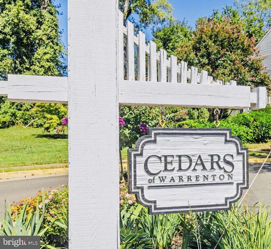 Coming Soon:  Interior photos

Luxurious 2-bedroom & 2-Bathroom Condo that nestled quietly within the Cedars of Warrenton Community. 
This top floor property offers a bright, airy, and spacious floor plan perfectly filled with ambient lighting for everyday living and is move-in ready. Enjoy open concept living with a large living room accented with a fireplace perfect on a chilly day, huge dining area highlighted by a large sun filled double windows, large hall closet perfect  for extra storage and laundry area with added cabinets off kitchen. The kitchen is a chef’s delight featuring granite countertops, stainless steel appliances, high top bar/breakfast area, and ample cabinets for storage space. Enjoy surreal views and a tranquil setting perfect for drinking your coffee and enjoying a BBQ. Huge added storage room off outside deck. 
The primary bedroom offers a peaceful retreat with a large custom walk-in closet, newer carpet, and a sunlit sitting area. The primary bath features an updated oversized shower and a raised double vanity with upgraded countertops. The second bedroom is equally inviting, offering newer neutral carpet, another spacious custom closet and bright lighting. The nearby hall full bath is ideal for guests and includes a raised vanity with an upgraded countertop and a tub/shower combination.
Enjoy ample parking, including one assigned space and plenty visitor parking options. This condominium is an excellent opportunity for first-time buyers, those looking for a space with minimal maintenance, looking to downsize, or anyone seeking an investment property. Conveniently found near schools, shopping, banking, restaurants, and Old Town Warrenton.