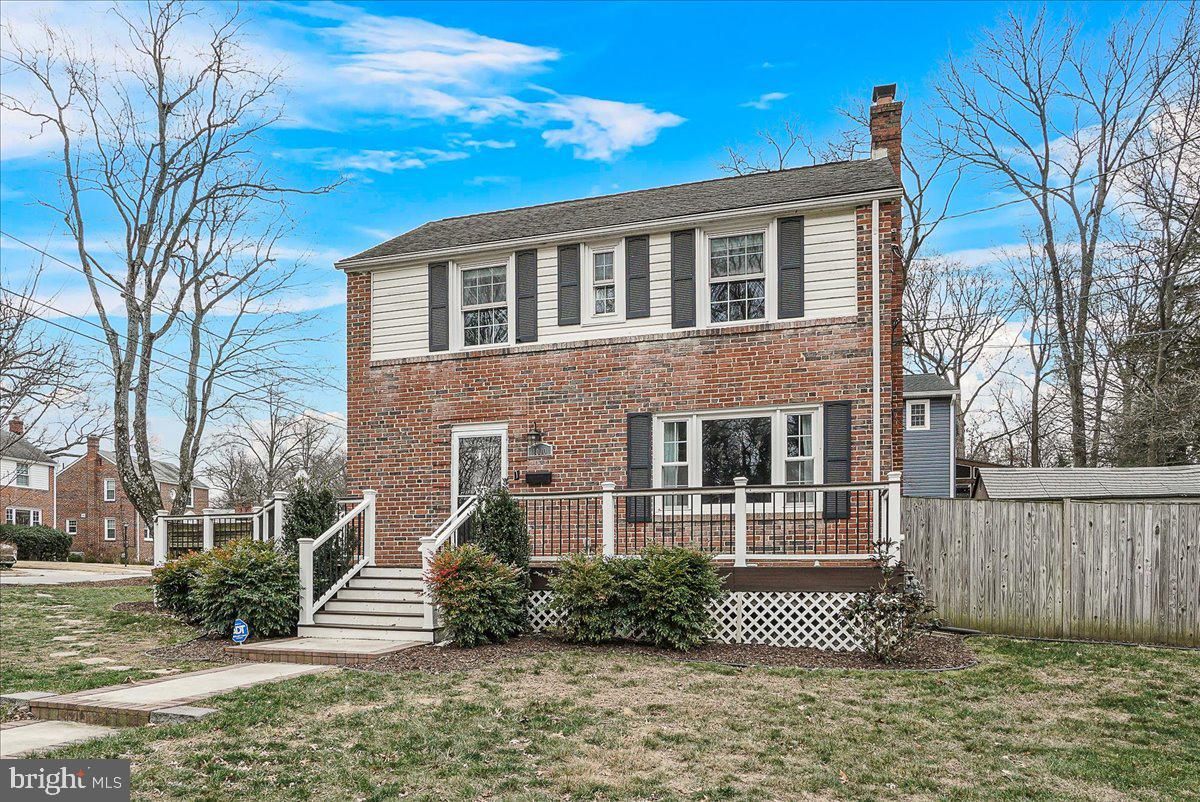 Welcome to this beautifully maintained brick Colonial in the desirable Rosewood neighborhood! Positioned on a corner lot, the home greets you with an expansive wrap-around Trex deck, perfect for enjoying the outdoors. Inside, the main floor is warm and inviting, featuring hardwood floors, abundant natural light, and detailed molding. The updated kitchen boasts granite countertops, stainless steel appliances, and rich wood cabinetry. Upstairs, you'll find three spacious bedrooms with generous closet space, along with a beautifully renovated bathroom. The finished lower level adds even more room for living, with an additional flex room and a full bathroom. Outside, the fully fenced backyard provides a peaceful retreat with lush greenery year-round, thanks to the in-ground irrigation system. A dedicated garden area awaits those with a green thumb, offering the perfect spot to plant flowers or grow your own vegetables. This home is made for both relaxation and entertaining, whether you're indoors or out. Ideally located just a mile from I-495 and Forest Glen Metro. Downtown Silver Spring is just minutes away, and the DC/MD line is only 3 miles. Plus, with easy access to the Sligo Creek Trail, parks, and playgrounds, you’ll have everything you need right outside your door. Don't miss this rare find in an unbeatable location!