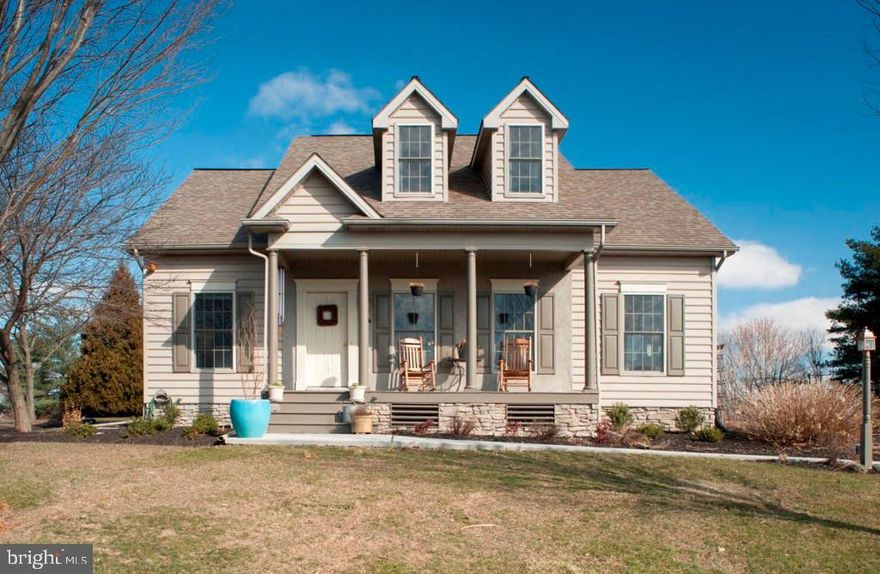 Beautifully maintained Cape Cod.  1st floor showcases a dining room & kitchen w/ rustic wood floors.  Eat-in kitchen w/ nicely done cabinets and bay window w/ French doors.  Living room is spacious w/ 9' ceilings and crown molding.  2 bedrooms and laundry room complete the 1st floor.  2nd floor is master bedroom suite w/ office or nursery.  LL is fabulous family/entertainment room.  Detached 3 car garage.