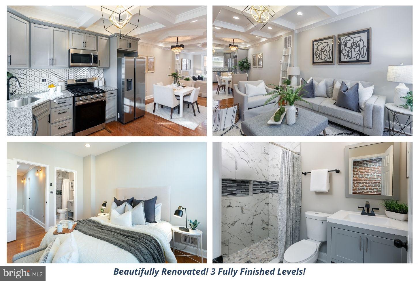 Now is your opportunity to snag this beautifully renovated home AND take advantage of special incentives! This home falls within the Johns Hopkins Live Near Your Work "purple boundary", allowing eligible employees to qualify for a $5,000 grant toward down payment or closing costs. Certain restrictions apply. 2611 Llewelyn Ave is the one! With an estimated 1,241 finished square feet, this ultra-unique, one-of-a-kind, high-end home is guaranteed to impress both you and your guests! You’ll not only fall head-over-heels in love with its aesthetics, but you’ll also be wowed by its smart floor plan and functionality. Cross the threshold and your jaw will drop as you take in the gleaming hardwood floors and open floor plan that features a cozy living room with an iconic exposed brick wall, a separate dining space with an elaborate tray ceiling, crown molding, and chandelier that is a true showpiece, and finally a gourmet kitchen boasting modern cabinets, sprawling granite countertops, stunning backsplash, and stainless steel appliances! Entertain with ease inside, or step just outside and host on your private rear deck or patio! Once you’ve reveled in the compliments of your friends and family, retire to your Primary Suite with its abundant natural light, hardwood floors, and private, full bathroom which flaunts a stylish vanity and spa-like shower with intricate tile design! A spacious second bedroom and equally stunning full hall bathroom are also included on this level! As if you’re not sold yet, there’s more! Two floors below, a fully finished basement with glossy tile floors, a large bedroom, sitting room, beautifully renovated full bathroom, and laundry hookups await! Use this as your work space, gym space, TV den, guest quarters…you decide! Don't let this one get away!