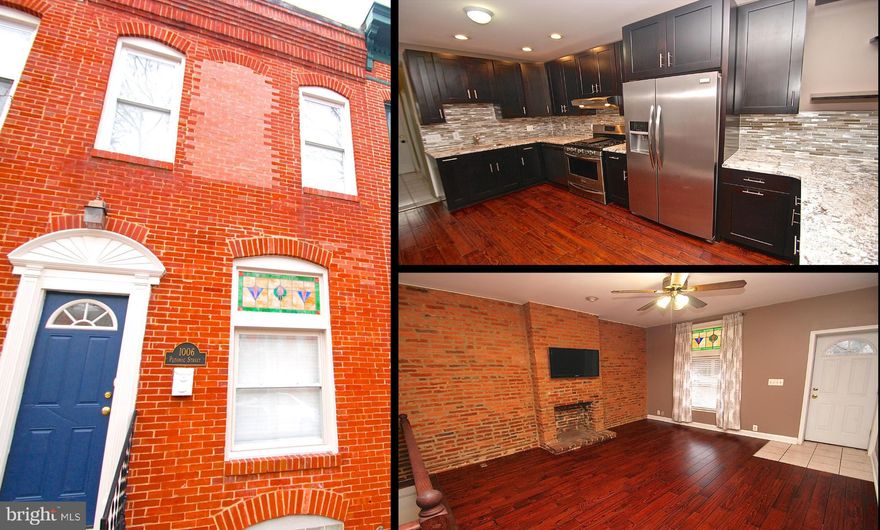 UPDATED ROW HOME IN GREAT  CANTON LOCATION!   NEW  KITCHEN W/ GRANITE COUNTERS, EXPRESSO CABINETS,  SS APPLS & GLASS BACKSPLASH.  HARDWOOD FLOORS THRU OUT & EXPOSED BRICK.  BRAND NEW GLASS SHOWER DOOR IN UPDATED BATHRM.  VERY SPACIOUS HOUSE W/ A OPEN CONCEPT.  PATIO AND DECK IN BACK FOR GREAT OUTDOOR SPACE. RIGHT BY THE SQUARE AND JUST 2 BLKS TO THE WATERFRONT.  WALK A BLOCK TO GREAT RESTAURANTS.