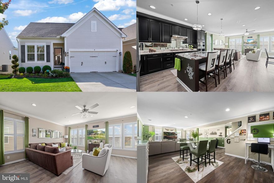 Built in 2019, this stunning Bluerock Model is located in one of the area’s most sought-after 55+ communities. Designed for modern living, it offers a bright, open layout with elegant finishes throughout. The gorgeous kitchen features gas cooking, new high-end granite (2024), a custom pantry, and a brand-new refrigerator (2025) and cooktop (2024). The main level showcases beautiful LVP flooring and plantation shutters throughout. The spacious primary suite includes a custom walk-in closet and a luxurious bathroom with a soaking tub and walk-in shower. The finished walk-out basement is an entertainer’s dream—offering generous living space that opens to a spacious, waterproofed patio, perfect for gatherings or quiet relaxation. Additional updates include beautifully renovated bathrooms and thoughtful upgrades throughout. Come tour this exceptional home and experience the best in 55+ living!