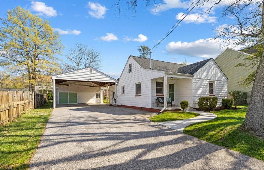 Charm and Curb appeal abound with this great 3 Bedroom, 1 Bath Rancher in Severn's Cedarhurst Community.  Enter from the welcoming Front Porch and notice the gorgeous Hardwood Floors, Stained Trim/Woodwork and Doors as well as Fresh Paint and new Carpet in the Primary Bedroom.  The Built-ins and Pocket Doors add to the Period Charm as well as a Large Eat-in Kitchen with plenty of Cabinetry and Counter Space.  Other updates include Newer Replacement Windows and the Roof was replaced in May of 2025.  For the Car Buff or Project Enthusiast, there's an Oversized Detached Garage with workshop and a 60-amp subpanel for heavy equipment.  In addition, for added Parking/Storage there's an oversized 26 x29 Carport with 11-foot clearance.   The Attic with its walk-up staircase and flooring and Windows provides possible opportunity for future expansion.  Great Commuter Location - Just minutes from Highways, BWI, NSA and Fort Meade.   One Year Home Warranty Provided.