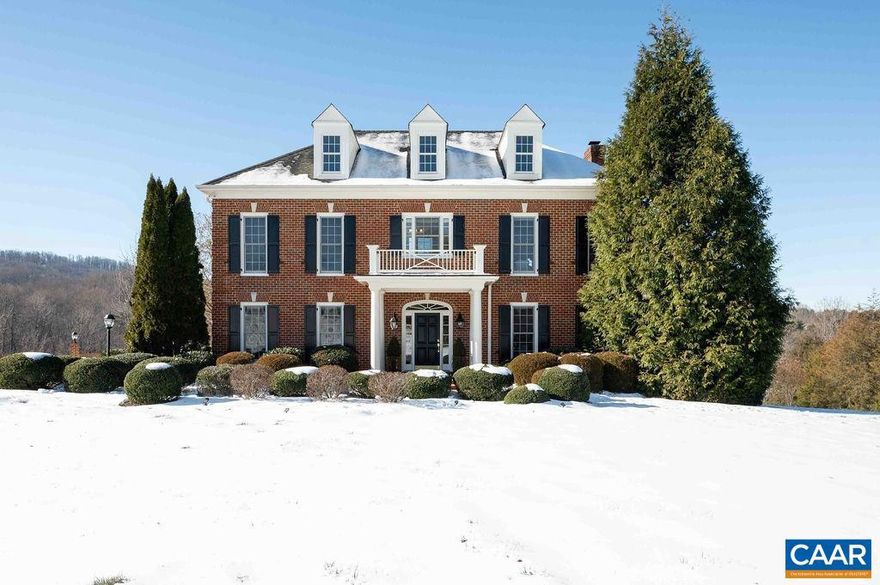 Elegant, all brick Georgian located in The Rocks, one of Ivy's most sought-after neighborhoods, popular for its walkability, pastoral beauty, award-winning schools and unbeatable convenience. Privately tucked in the back of the neighborhood, this home's peaceful cul-de-sac location offers gorgeous, unobstructed views of rolling hills, pasture, woods and the majestic Blue Ridge! The masterfully-tiered yard offers level, sweeping front and back lawns - ideal for entertaining and play. Premium finishes, abundant natural light, 9? ceilings and thoughtful floor plan combine to offer relaxed sophistication and exceptional functionality. 3 finished levels, 4 bedrooms and 2 dedicated offices. The sunny, well-appointed kitchen features a huge granite island, spacious breakfast area, custom cabinets and stainless appliances - including 6 burner gas range and double ovens. Upstairs, you?ll love the deluxe primary suite w/ sitting area, 2 walk-in closets and luxurious bath overlooking the views. Walk-out terrace level offers wonderful options for recreation, exercise, work, media and more! Firefly high-speed fiber internet confirmed for install in 2025!,Glass Front Cabinets,Granite Counter,Painted Cabinets,Wood Cabinets,Fireplace in Family Room