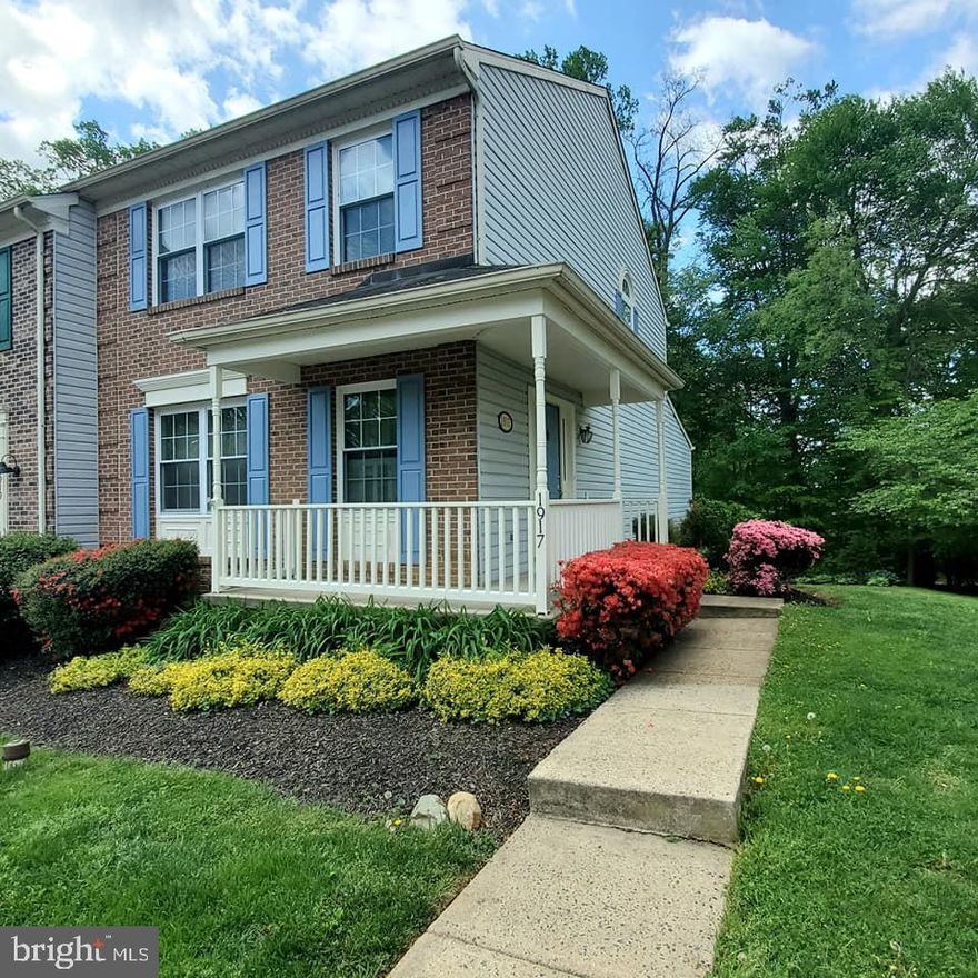 This beautiful end-unit with a 2-story, full width bump-out & a charming wrap-around porch provides 2,300 sq. ft. of living space like a single-family home with the affordability and convenience of a townhome.  It features 3 large bedrooms, 2 full and 1 half baths, an updated, eat-in kitchen leading to a spacious family room with a vaulted ceiling that opens to the deck backing to seasonal gardens and a private wooded setting.  The huge, sunlit lower level with a full bath provides abundant space for entertaining that walks out directly to the yard.  Updates include, but are not limited to, most kitchen appliances, the water heater, recessed lighting, interior & exterior painting, deck refinishing, washer & dryer & replacement windows.  Enjoy the convenience of 2 assigned parking spaces & 2 additional visitor spaces directly in front of your house.  Feeds to Bel Air schools & is minutes from I-95 and everything Bel Air has to offer.  This is definitely a “Must See” House!