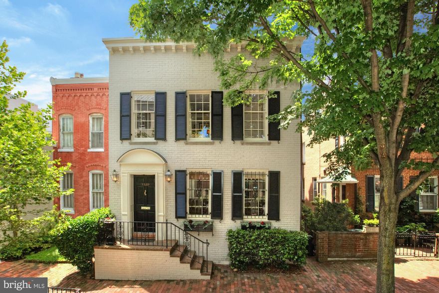Four-level Federal townhouse in the heart of Georgetown with a stunning Hugh Newell Jacobsen addition, great room with floor-to-ceiling windows, gourmet kitchen, luxurious master suite, walkout lower level with large recreation room, and rooftop deck. The expansive rear garden offers a large patio and lush landscaping that leads to the 2-car garage. Sold in AS IS Condition