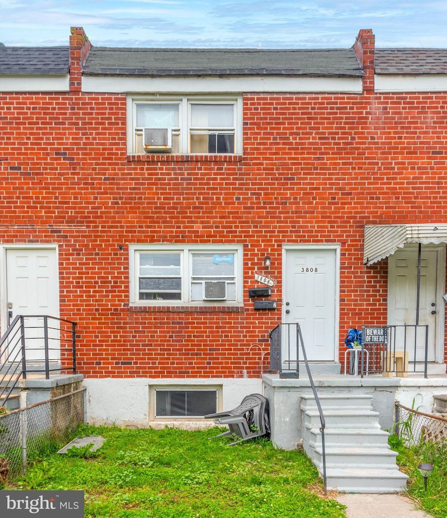 List price to be opening bid at online only auction.  Online auction to be conducted on Auctioneers website. Bidding begins Thursday, June 19th and ends Tuesday, June 24, 2025 at 12:00PM. Prime Investment Opportunity: 2-Unit Brick Townhouse in Baltimore City’s Brooklyn Neighborhood. This income-producing property features a fully fenced front and backyard, with separate utilities (2 gas meters and 2 electric meters) for each unit. Current Rental Income: $1,866/month total. • Unit A: Section 8 tenant, $1,116/month, 2-year lease. • Unit B: Market tenant, $750/month, month-to-month lease. Unit Details: • Unit A (Main & Lower Levels): 2 bedrooms, 1 full bath, bonus room, living room, eat-in kitchen, and laundry area with washer. Features laminated wood type floors, walk-up, and walk-down access to the backyard.
• Unit B (Upper Level): 1 bedroom, 1 full bath, living area, and kitchen. Features laminated wood type floors and carpet.  Prime Location: Situated in the heart of Brooklyn, this property offers convenient access to dining, shopping, schools, and recreational areas. Close to I-895, E. Patapsco Ave., Potee St. (Rt. 2), the Patapsco River, and nearby parks. Don’t miss this chance to own a cash-flowing property in a highly accessible Baltimore location!