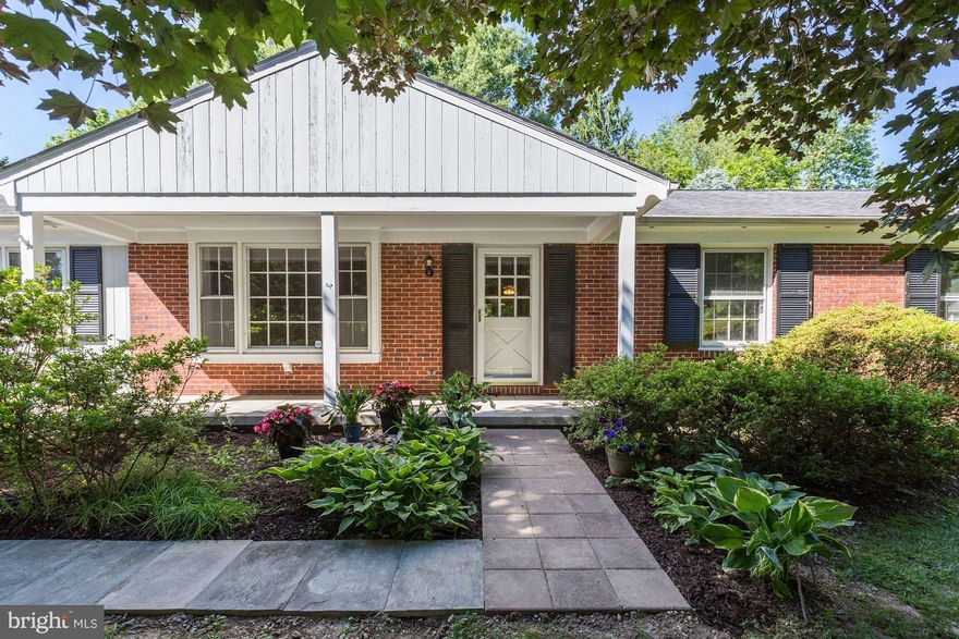 Rancher w/garage in quiet neighborhood. L/R with large bay window; F/R with built-ins, wood-burning fireplace and access to patio & back yard. Large eat-in kitchen. Hardwoods throughout main level.  Level .63 acre lot in a excellent school district.  Great house with lots of potential -- price reflects need for some updates. Close to major roads for easy access to Balt & DC.