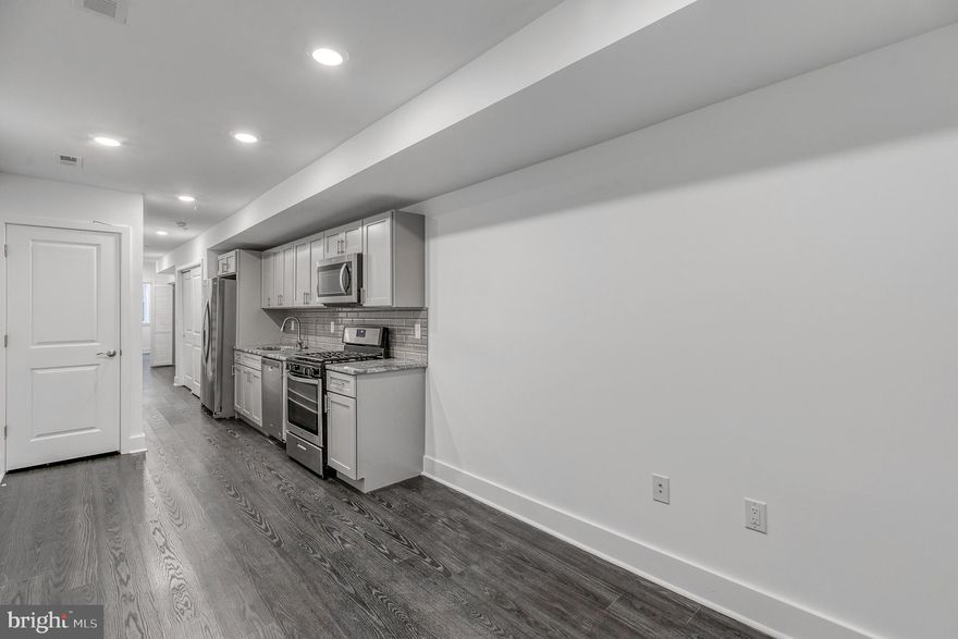 Brand new construction property available for rent! Unit 2 is a 3 bedroom, 3 bathroom available for immediate move in. The unit is on the ground and basement levels and includes washer and dryer. Every room has it's own full bathroom. This property is in close proximity to Temple University, Old Kensington and many other attractions!