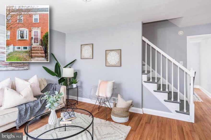 PICTURE PERFECT ROWHOME WITH UPDATED FINISHES AND 3 FINISHED LEVELS!  Wood floors throughout, main level with a spacious living room, separate dining room, updated kitchen w/ granite counters & ss appliances, upper level with 2 bedrooms & 1 full bath, finished walkout lower level with a family room or 3rd bedroom, half bath, and laundry room, and a rear deck overlooking the large fenced yard.  Pack your bags and move right in!