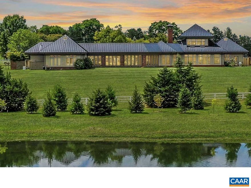 Welcome to an exceptional architectural masterpiece designed by Kermit Huggins, AIA & built by Shelter Associates. Nestled in the serene landscape of Keswick, VA, this unique property offers an unparalleled blend of modern design & natural beauty. The main house features a light-filled, open-concept living space with expansive windows that frame the stunning views. With 1 bedroom in the main residence, the layout is perfect for those seeking simplicity without sacrificing elegance. It's ideal for intimate living & entertaining alike, with thoughtfully designed spaces that invite the outdoors in. The second level of the home offers an incredible office space with sweeping views that stretch for miles, overlooking beautiful horse farms & the SW mountains?a perfect setting for inspiration. A charming guest cottage in the courtyard complements the main home, offers 2 ensuite bedrooms. Whether lounging by the pool, soaking in the peaceful atmosphere, or enjoying the proximity to world-class golf & dining at Keswick Hall, this home offers a one-of-a-kind lifestyle. A rare find for those who appreciate architectural excellence in a stunning natural setting. Not for everyone, but perfect for someone seeking a truly distinctive home.,Glass Front Cabinets,Soapstone Counter,Wood Cabinets,Fireplace in Family Room