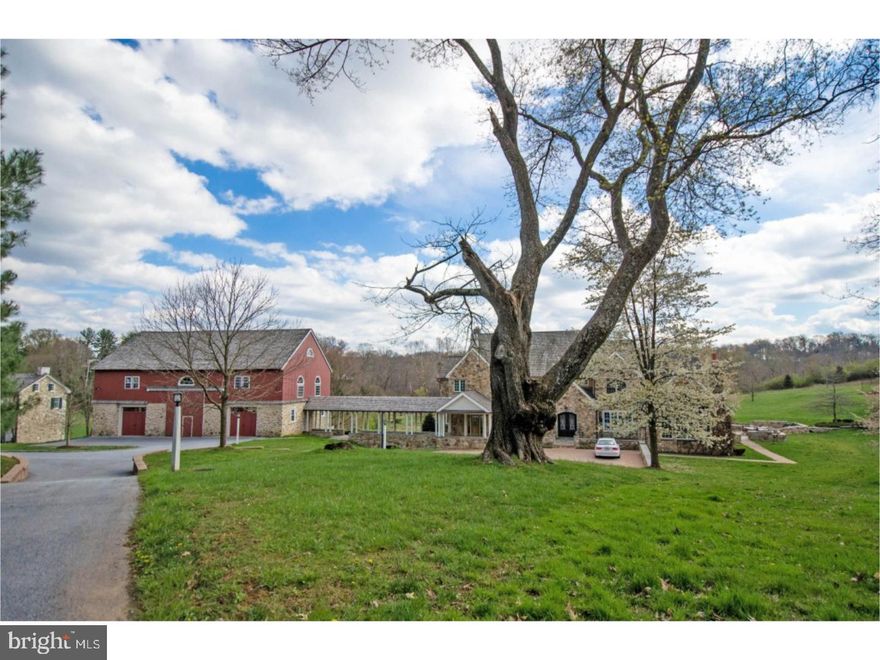 Absolutely magnificent estate property on over 13.5 of the most gorgeous and picturesque acres in Delaware County. The setting will take your breath away as a long private driveway eloquently guides you towards the three structures that harmoniously blend together and create the family compound that it is today. The Main House is only 15 years old, but was built with the finest of materials so it gracefully blends in with both the restored Barn and original historic farmhouse that dates back to 1700's. The best of the old and new begins with a beautiful 5 Bedroom, 6 Full and 2 Half Bath home that offers an open floor plan with soaring ceilings and was designed from front to back to capture the property's stunning setting. Gleaming hardwood floors gracefully carry you from the formal rooms of the house into the wonderful family friendly space with gourmet Kitchen and magnificent Great Room that lead out to extensive patio areas surrounded by stone walls, fire pit, and sport court for your outside entertainment. The Second Floor has a exquisite Master Suite with a recently renovated Master Bath and 4 additional en-suite Bedrooms and updated Baths. The Third Floor is also finished providing additional recreational space or could be a 6th Bedroom. This wonderful home is completed by a fabulous finished day lite Lower Level with Exercise Room and in home Movie Theatre. A covered breezeway leads you into the recently restored Party Barn and 4 car Garage. Sensational views can be captured from this barns second floor palladian windows with soaring beams, magnificent chandeliers and finished space guaranteed to provide alot of fun! This estate is completed by a third structure know as the "Iddings House",that too has been recently restored while preserving its charm of a by gone era into a 2 Bedroom 2 Bath Guest Cottage. This estate property is truly a one of a kind, providing a story book setting with multiple restored structures that are move in ready and anxiously await its next homeowners!! Extra Bonus: LOW TAXES!!