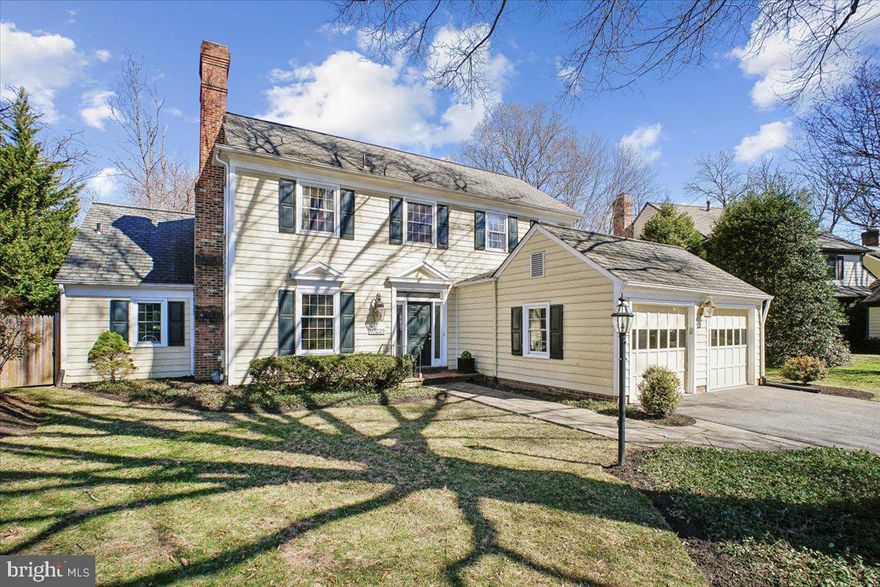 Don't miss this MAIN LEVEL EN-SUITE/SINGLE FAMILY HOME, at the corner of Democracy Blvd. and Democracy Ln. This quiet cul de sac is known as The Highlands of Inverness Forest. Built by Richard  Ashley, this architecturally designed 4,040 SF 3 bedroom, 3 1/2 bath colonial home is crafted having many executive features: 9' ceilings, 5-piece crown molding, chair rails, hand turned beech newel posts, on the gracious staircase, finished wood floors laid on  3/4" plywood, plantation shutters, recessed lighting and much more. This exquisite home also features: 3 masonry fireplaces/ mantels/ hearths, 2 wet bars and the primary en-suite and a library are on the main level. The walk-out finished lower level was designed with room for gatherings and entertainment. 
Walking through, from the flagstone front  sidewalk and brick front portico, you'll step into a large foyer and wide hallway. You're welcomed with the lovely staircase, stained hardwood floors, interesting paneling and soaring ceiling.  On the left is a cozy library/sitting room, having the first of 3 masonry fireplaces and built-in book shelves/cabinets. This room is perfect for a cold evenings: reading. listening to music or watching your favorite shows. In the rear, of the home,  with a cathedral ceiling, large windows, the second  fireplace (gas), and door to the deck, is the spacious living room. A nice view of trees affords the feeling of privacy. Adjacent is the open formal dining room with built-in corner cabinets and French doors also leading to the oversized deck. Returning to the front of the home, is the well appointed country kitchen having a serving bar (cultured marble counters) and plenty of table space, solid wood cabinets, gas cook top and the first of 2 wet bars. A door leads to the attached 2 car garage, ( side door leads to the brick sidewalk going to the back yard). This makes for a short walk after shopping.
Before you enter the living room, to the left, down a short corridor, and through a private door, you enter the main level primary en-suite. This suite has windows across the back, 2 walk -in closets, and linen and entertainment center closets. The primary bath is separated into 2 spaces, for privacy. The main space has a separate shower, soaking tub, ceramic floors and wood and laminate double cultured marble sinks. 
As you go up the staircase to the second floor, a skylight at the top, the railings extend around the landing which leads to 2 large bedrooms, having 2 walk-in closets, and a full bath and linen closet. Charming space for visiting,  or growing, family. 
In the finished walk-out lower level, recently painted and carpeted, is a 15x36' family room with the 3rd fireplace, built-in shelves and cabinets, the 2nd. wet bar and a French door to the rear yard.  Windows help make the room light and bright. A carpeted office/den, with closet, is located, at the foot of the stairs as are a full bath, laundry, utility area and 2 large storage rooms. .
As mentioned, there's a front loading 2 car garage having a door to the side of the house, where there is a brick path to the back yard.  A spacious deck, accessed from the living and dining rooms, has built-in seating and stairs to the yard, and overlooks a private line of trees. The yard is fully fenced.  Shopping is convenient and I270 is minutes away.  Please visit! Open House, 3/15 2-5