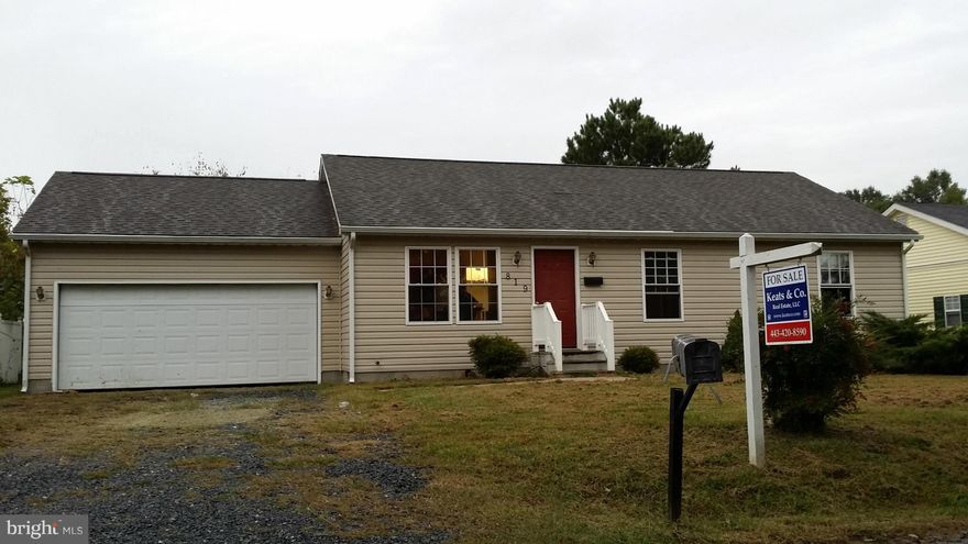 Lovely rancher that is a must see! This home is a rare find with a large 2 car garage for storage or parking as well as a large and mostly level lot and deck off the kitchen. The inside offers a large kitchen with table space, and living area. There are 3 bedrooms and 2 baths, with one bath in the largest bedroom.  Sold as is..