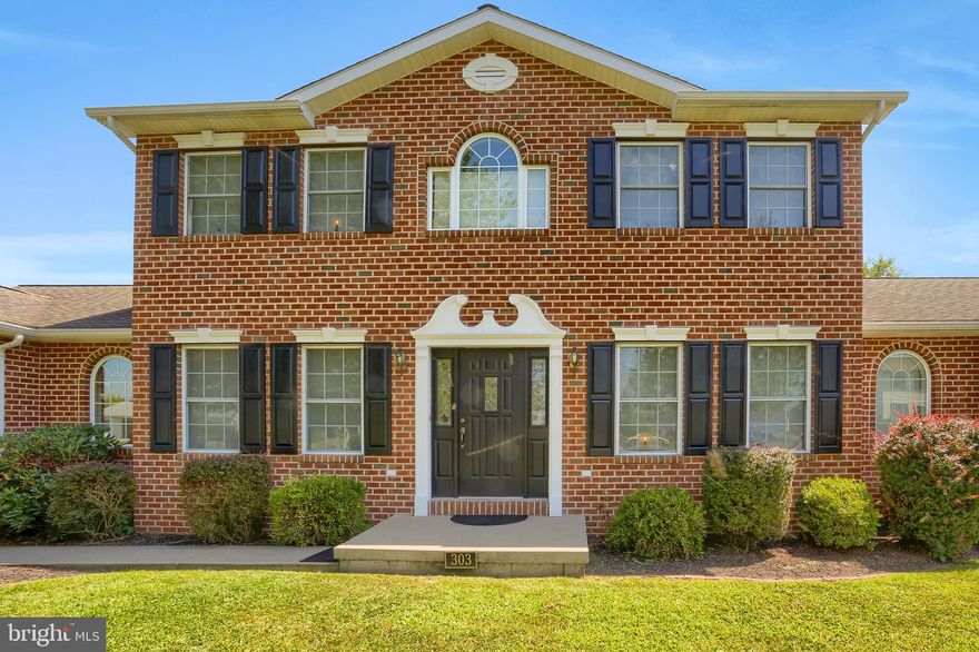 Stately Federal Style 4 Bedroom, 2 1/2 Bath, 2 Story home on nearly 1 Ac in the Choice Bluegrass Estates-Welcomes you to enter the grand vaulted ceiling Foyer w/ hardwood floors and open stairs. Boasts an eat-in Kitchen w/ all appliances & sliding doors to covered patio & pool. Adjoining spacious Living Rm & formal Dining Rm offers extended living w/ bonus sitting/office area & access to covered patio & pool. Stunning first floor primary bedroom suite boasting x-large walk-in closet, separate laundry room and spacious bathroom.  Lower-level Family Game room offers great bonus area to entertain & lots of extra storage.  Your own private outdoor Oasis offers a gorgeous ambiance setting with the Saltwater pool (new liner), incredible pool & patio lighting, surround sound system, underground sprinkler system for pool side gardens, all solar powered. Pool side kitchen grill. Solar powered Auto mower keeps your lawn mowed to perfection. Mini orchard w/ apple, peach, pear, & plum trees!  Oversized 2 car garage/workshop, macadam drive, new air handler system, Pool shed & a garden shed. This extraordinary home invites you to "Come Home", "Relax", and "Be Happy!"