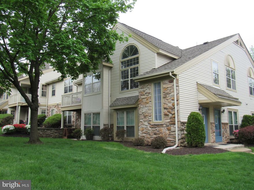 Welcome to Montgomery Brooke Condominiums located in the heart of Montgomery County. Enjoy the care free living in this second story unit. The entry stairs lead to an open floor plan to living rm with cathedral ceilings, large windows with half moon tops windows, spiral stairs  that lead to a loft that can be used as third bed room or office space. There is a contemp kitchen with plenty of cabnets, elec stove, bi dw, ss sink, pantry, and breakfast area with sliders to a private balcony deck. The Master bed rm hosts a full bath and walk in closet. There is a second bed rm, full hall bath and a laundry closet. Newer HVAC unit and Samsung washer and dryer. With Condo living you can enjoy the pool, tennis courts and club house. The fees also take care of the ex main, snow, lawn, trash, water, sewer and parking. Great location next to rt 422, high school and Philly Outlets. Nice unit price to sell.
