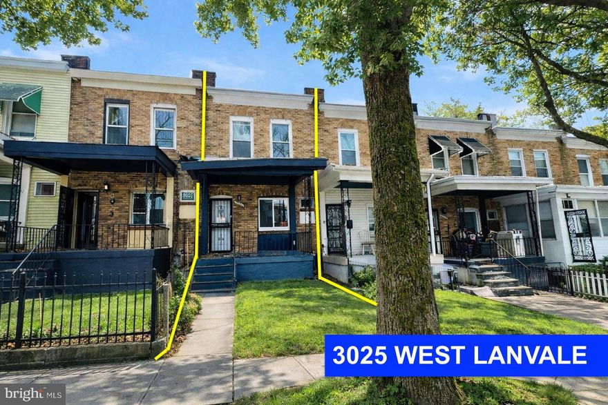 CALLING ALL INVESTORS & END USERS!!! Welcome to **3025 W. Lanvale St.** — a **spacious 2-story brick rowhome offering over 1,700+ total sq ft** with incredible upside and flexibility in a growing Baltimore market.

This property features a **large footprint with 3+ bedrooms, 1 full bath, and a full basement**, providing ample space for expansion, additional living area, or value-add improvements. The home offers **solid construction, classic brick exterior, and a functional layout**, making it an ideal canvas for both **rental investors and renovation resale strategies**.

The main level provides **generous living space with updated finishes**, including modern flooring and an improved kitchen layout. The upper level offers **comfortable bedroom configurations**, while the basement presents an opportunity for **additional finished space, storage, or income-producing potential**.

Enjoy the benefit of a **covered front porch**, perfect for added curb appeal and tenant desirability. Located in an **R-6 zoning district**, this property is well-positioned for long-term hold strategies with strong rental demand in the area.

Conveniently situated near **major commuter routes, public transportation, and neighborhood amenities**, this is a **turnkey opportunity with room to force appreciation**.

**AS-IS SALE.** Buyer to verify all information.

Don’t miss this chance to secure a **high-square-footage asset with strong upside and cash flow potential.**