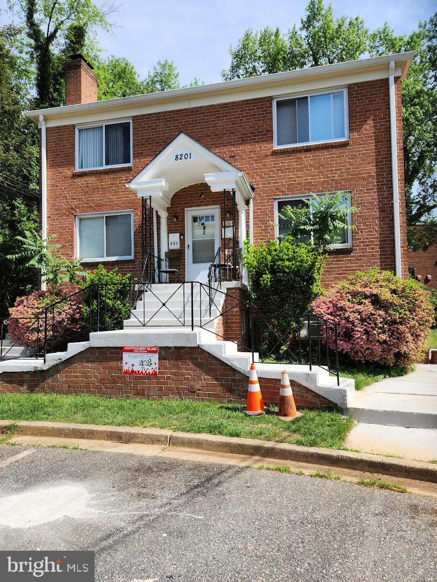 Welcome home! Spacious one bedroom, one bath apartment in quaint building.   This apartment boasts a spacious living room and bedroom, ample closet and storage space, wood floors and eat-in kitchen; fresh paint throughout.  Loads of natural light pour into this unit.  Enjoy onsite laundry in the basement level of the building.  Conveniently located with easy access to public transportation and Sligo Creek National Park.  Easy online application. Water included in rent.