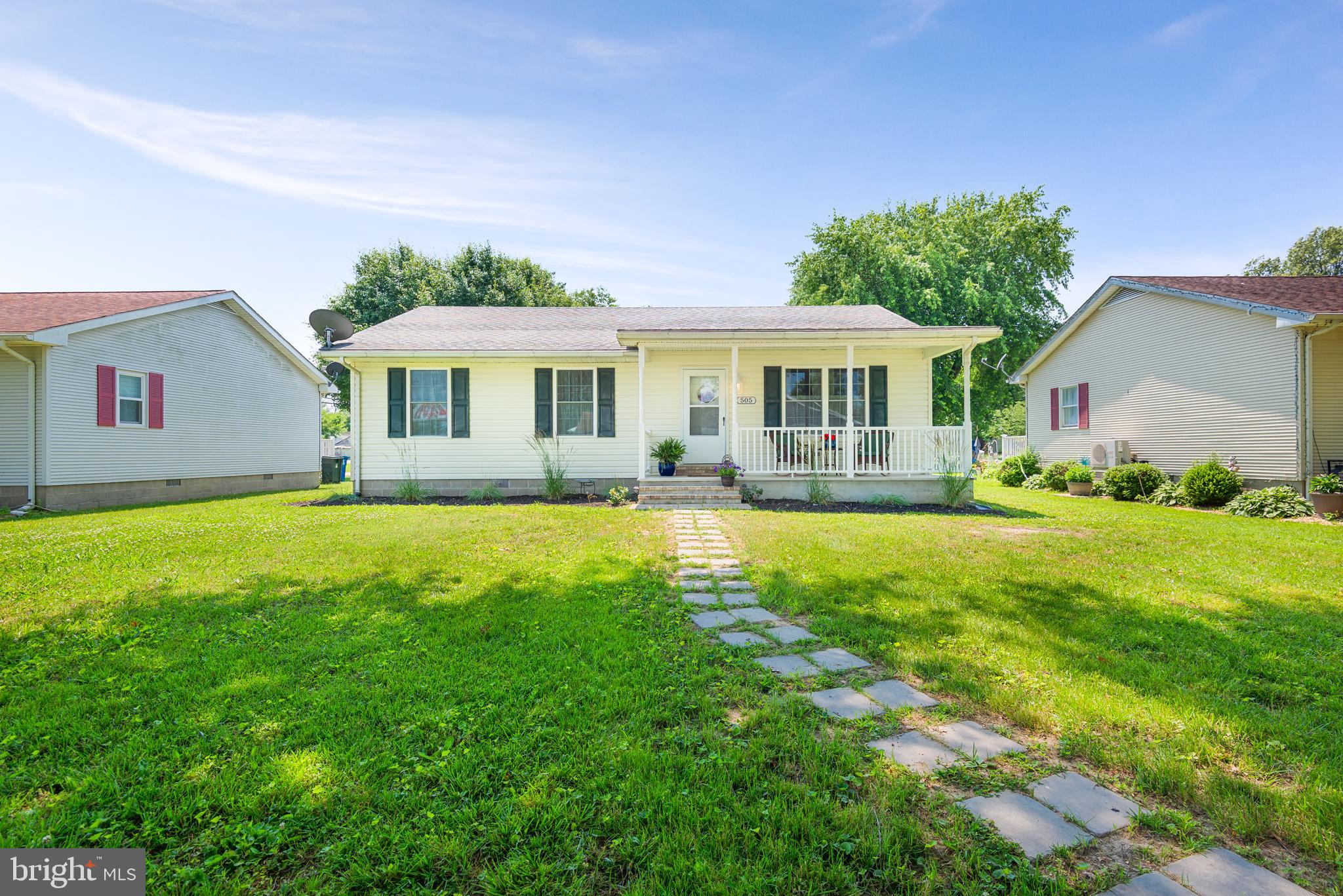 Welcome to this beautifully updated 3-bedroom, 2-bath rancher located in the charming town of Ridgely, Maryland. Renovated just about two years ago, this home has been lovingly maintained and offers stylish, move-in-ready living with modern finishes throughout. The open-concept kitchen features granite countertops, a spacious island perfect for entertaining, soft-close cabinetry, and stainless-steel appliances. Luxury vinyl plank flooring flows seamlessly through the living spaces, zero carpet, while recessed lighting and pendant fixtures add a warm, contemporary touch.
The home is equipped with a ductless split system offering efficient multi-zone heating and cooling. Both bathrooms are tastefully upgraded with granite-topped vanities, modern lighting, and fixtures. Outside, enjoy the inviting front porch with vinyl railings and a resurfaced floor, or relax on the large 14x12 back deck overlooking the back yard. A crushed stone driveway adds to the curb appeal, and a nearby community park is just two blocks away. With easy access to Route 404 and close proximity to local shops and restaurants, this home is the perfect blend of comfort and convenience.