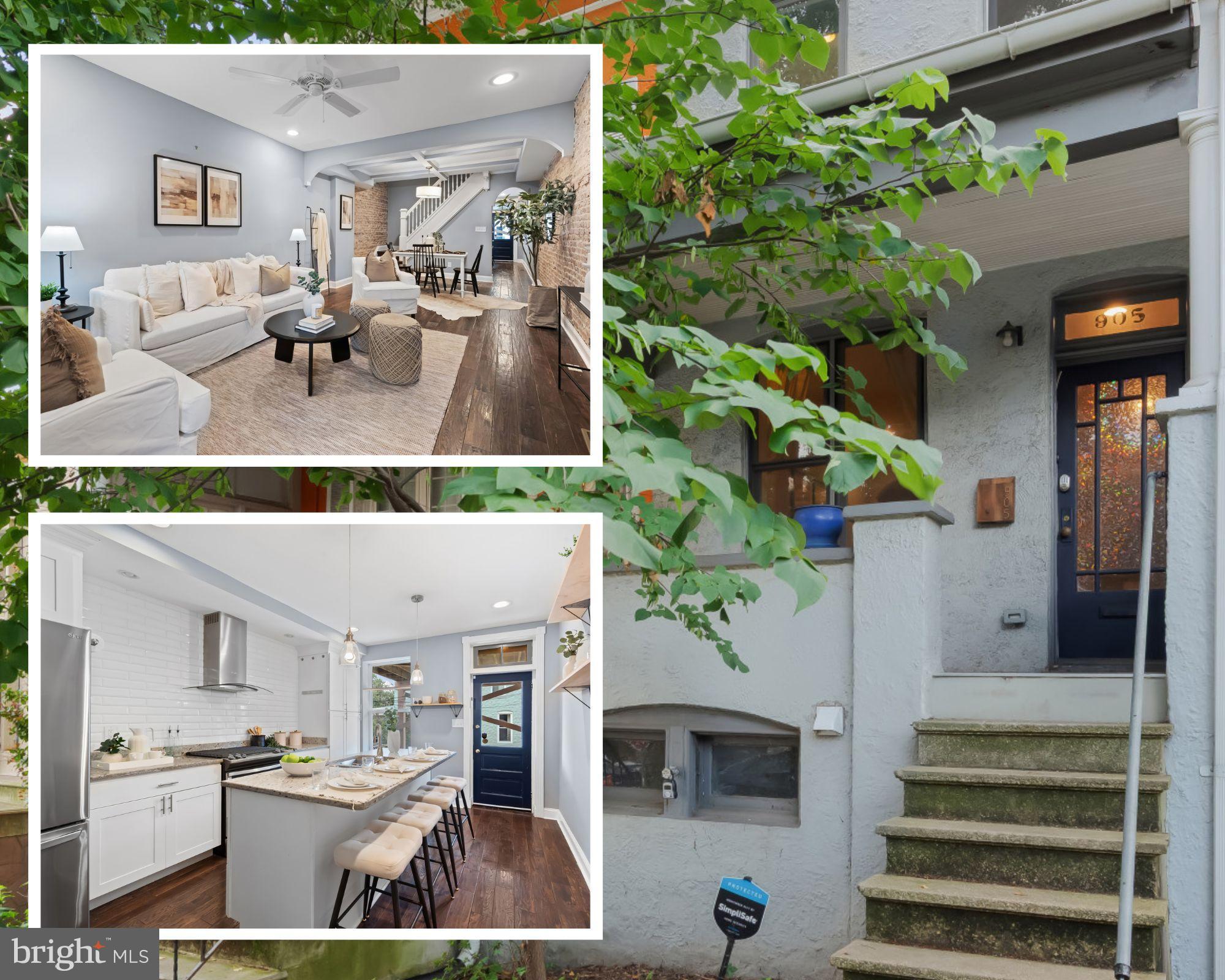 It's easy living in this porch front charmer! You'll enjoy all of the modern amenities yet with all the charm still intact. Living & dining in an open floor plan w/ exposed brick & recessed lighting. The kitchen offers SS appliances, a huge island w/ seating & easy access to the parking pad. Upstairs has 2 bedrooms, each w/ their own full bath. The 2nd bedroom has a spacious deck leading to a private rooftop paradise. The finished basement has an additional bedroom w/ full bath along with plenty of storage/workshop/office- so many options! Easy walk to "The Avenue", the Rotunda, & Wyman Park!