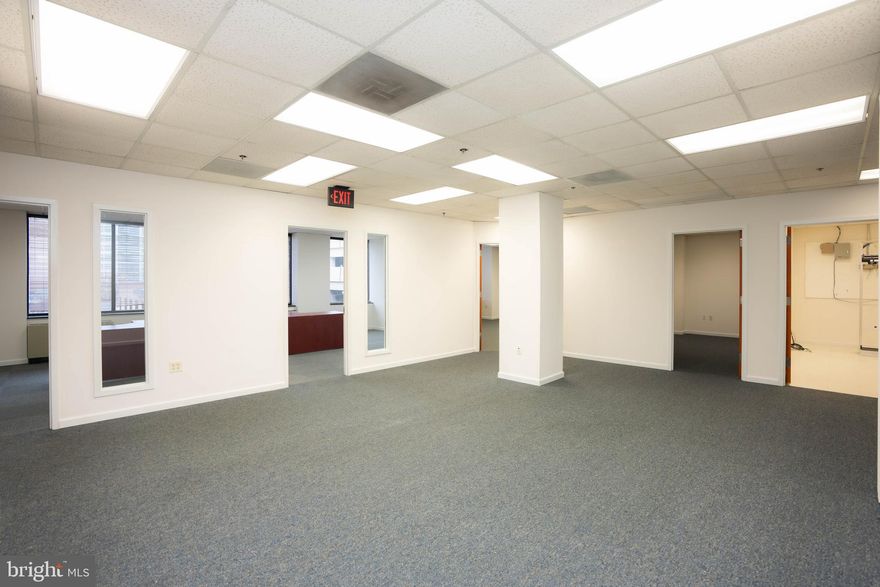 Professional Office Suite with Reception & Flexible Layout
Features include a welcoming reception area, large open workspace, six private offices, and a spacious partitioned office or conference room. Ideal for teams seeking a functional, client-ready environment with room to grow.

1110 Bonifant – Central, Connected, Convenient
Perfectly positioned in downtown Silver Spring, 1110 Bonifant offers easy access to over 30 restaurants, coffee shops, and cultural attractions—all within walking distance.

Commuting is simple with the Sarbanes Transit Center just steps away and the Purple Line Metro coming soon. Adjacent public parking ensures a seamless arrival for both clients and team members.