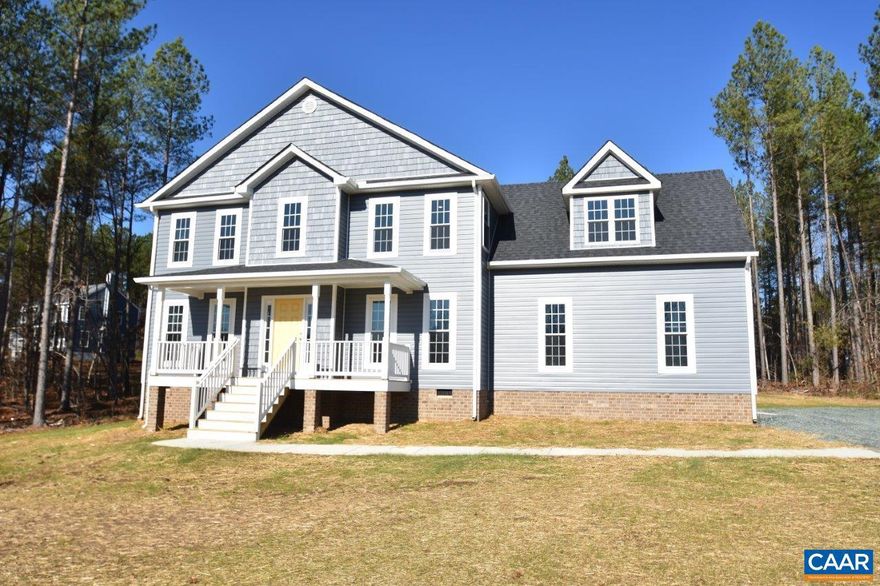 To Be Built on a Premium 4.5 Acre Homesite in Louisa. The Lovely Open Ross Plan has an extensive list of included options and features that include Side Load Garage, Front Porch w/ Upgraded Stain Grade Columns & Iron Rails, French Doors, Upgraded Siding Accents, Upgraded Colonial Barn Windows, Wide Window Trim, Black Gutters & Windows for exceptional curb appeal, 10'x14' Deck, Primary Suite w/ Garden Bath & Shiplap Trim, Double Vanity, Oak Stairs, 42" Kitchen Cabinets, 8' Island w/ Quartz Counters, SS Farm Sink & Appliances, Black Hardware Package, Main Level Engineered Hardwood Floors, plus 2 Extra Windows in the Sunny Great Room. Contact Agent for Details!