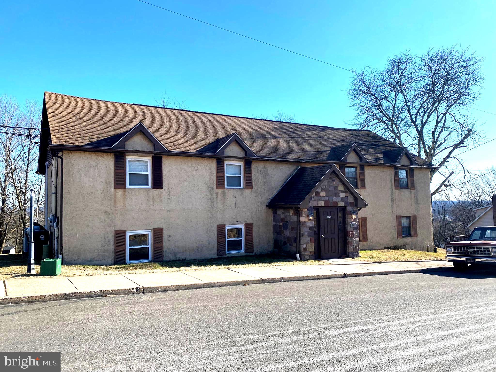 Two bedroom, one bath apartment for rent. Renovated Kitchen, new carpets and floors in all rooms. Great view off the back porch. Washer/Dryer hookups in apartment. Off street parking. First, last and security to rent up front.