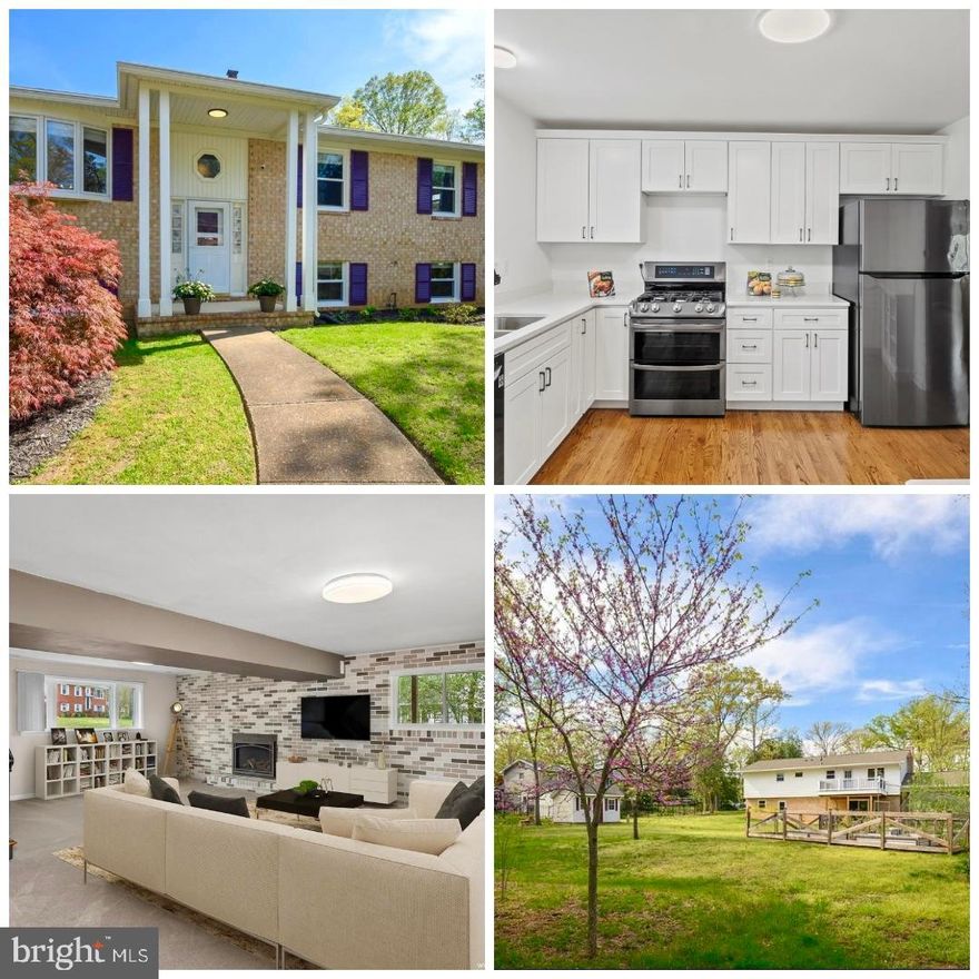 Welcome to Riva Woods– an exclusive 51-home community surrounded by mature trees, established landscaping, wide roadways, and generous lot sizes that provide an abundance of privacy. This charming neighborhood is ideally located just minutes from Annapolis Town Center with upscale shopping, dining, and provides direct access to major commuter routes. This property sits on a peaceful cul-de-sac with a vast yard and driveway featuring an oversized double carport. You will be delighted to find this meticulously maintained home "move-in" ready, with a harmonious blend of traditional and modern elements. The kitchen and bathrooms were thoughtfully renovated with a disciplined neutral palette combining functionality and style. The desirable ﬂoor-plan offers living and dining areas that ﬂow seamlessly, perfect for entertaining guests or quiet time with family.  This home features stunning hardwood ﬂoors, new windows and doors. The living room greets you with a glorious bay window, beaming with natural light, framing the lush and beauty of the outdoors. The refined kitchen design (2025) provides a clean, sleek aesthetic with elegant quartz countertops, 42-inch cabinetry, and stainless-steel appliances. A 12x16 Trex deck (2023) off the kitchen provides a tranquil space for summer grilling or morning coffee. The primary suite includes a bright remodeled bath with contemporary ﬁnishes, while two additional bedrooms and full hall bath round out the upper level. The upper level has ample storage space with two closets in each bedroom. The inviting lower level is highlighted with a gas fireplace (2021) and embracing custom-painted brick wall, providing a pleasing interplay of color, texture, and pattern. This spacious family room area has glass doors leading out to your expansive backyard. The lower-level also includes a remodeled half-bath (2023), a laundry area, HVAC (2016), water heater (2018), ready-to-use storage space, and a cleanly finished multi-purpose room (office, fitness, etc.). Enjoy being outside with a large, level yard, patio, and a gorgeous fenced in garden to enjoy fresh herbs, fruits and vegetables. Thoughtful upgrades have made this property weather ready with a new roof (2022), gutter guards, removal of old trees, and extended underground downspouts (2024) leading to the rear of the property. There is also a 10x14 Amish-built shed (2018) for your outdoor storage needs. Don’t miss this rare opportunity to live the Annapolis lifestyle in a well-maintained, upgraded home, in a quiet and beautiful neighborhood.