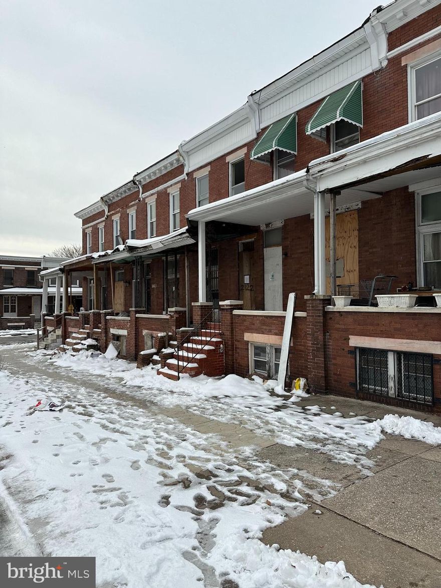 INVESTORS SPECIAL!! Completed demo, property features a new roof and windows. Located just 7 minutes from Morgan State University and 10 minutes from Johns Hopkins University, this opportunity awaits. Contact the listing agent for additional info. Only cash or hard money offers will be considered. Check private remarks for additional details.