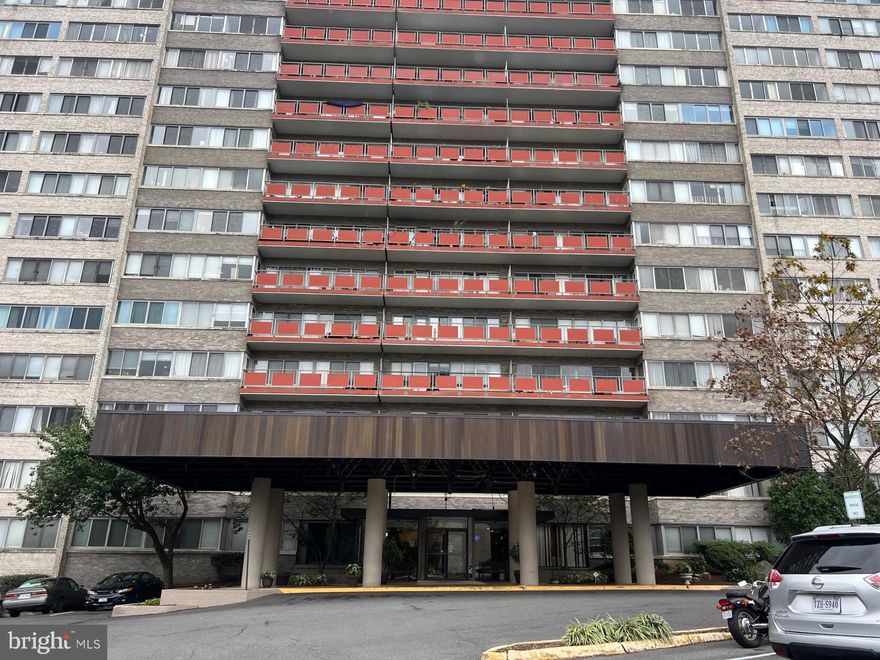 Condo fee includes all utilities, parking, pool, and gym. Building has 24 hr front desk & large laundry facility. Conveniently located across from Holmes Run Park, near shopping & restaurants. Express Metro bus & DASH bus out front!  Location, location, location!
