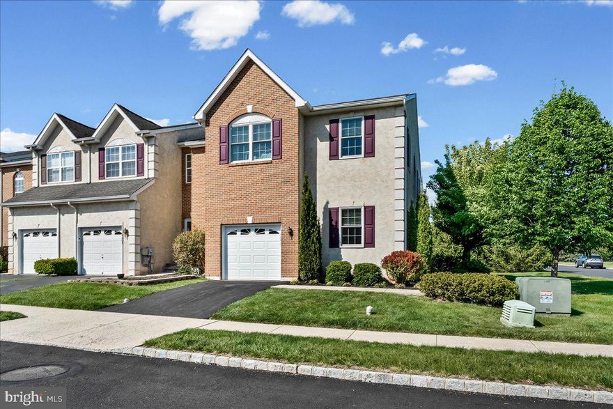 Welcome to 4001 Sarah Ct in the desirable Monroe Court community. This well-maintained end-unit townhome, situated on a corner lot, offers 3 bedrooms and 2.5 baths with a spacious and functional layout. The first floor features a dedicated office, powder room, and an eat-in kitchen with a sliding glass door leading to a recently installed composite deck—perfect for relaxing or entertaining. Upstairs includes brand new carpeting throughout, a convenient laundry area, and a spacious primary suite with a walk-in closet and private en-suite bath, while two additional bedrooms share a full hall bath. Fresh paint throughout gives the home a clean, move-in-ready feel. The finished lower level provides additional living space along with unfinished storage. Major updates include newer windows (2019, Renewal by Andersen), HVAC system, and new window treatments. Located in the award-winning Perkiomen Valley School District and within walking distance to Skippack Elementary School, Palmer Park, and nearby walking trails, this home offers comfort, convenience, and great value.